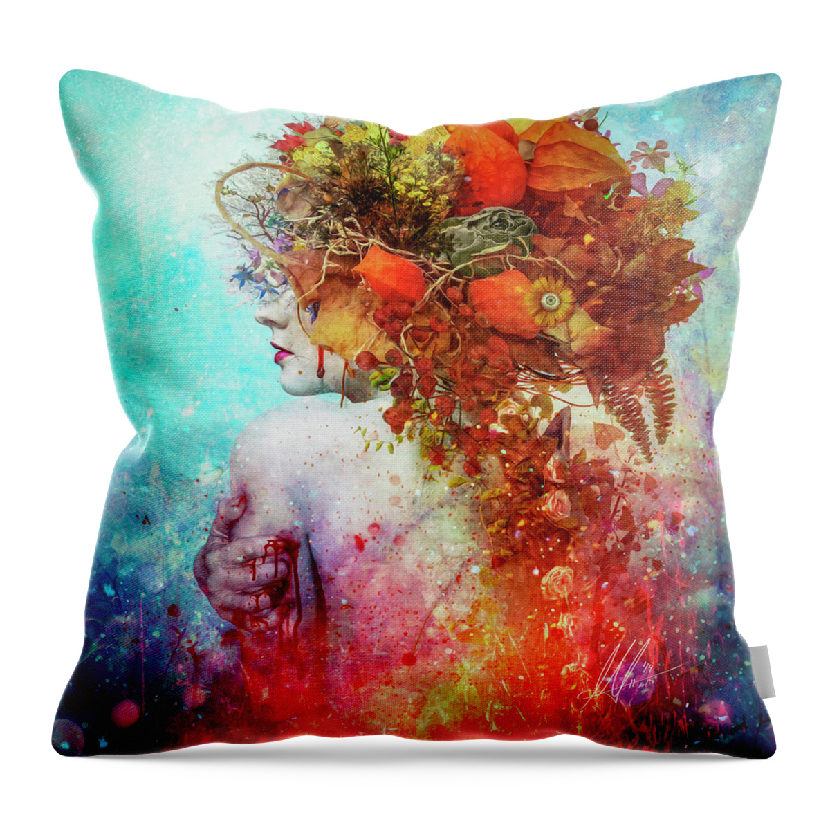 Surreal Throw Pillow featuring the digital art Compassion by Mario Sanchez Nevado