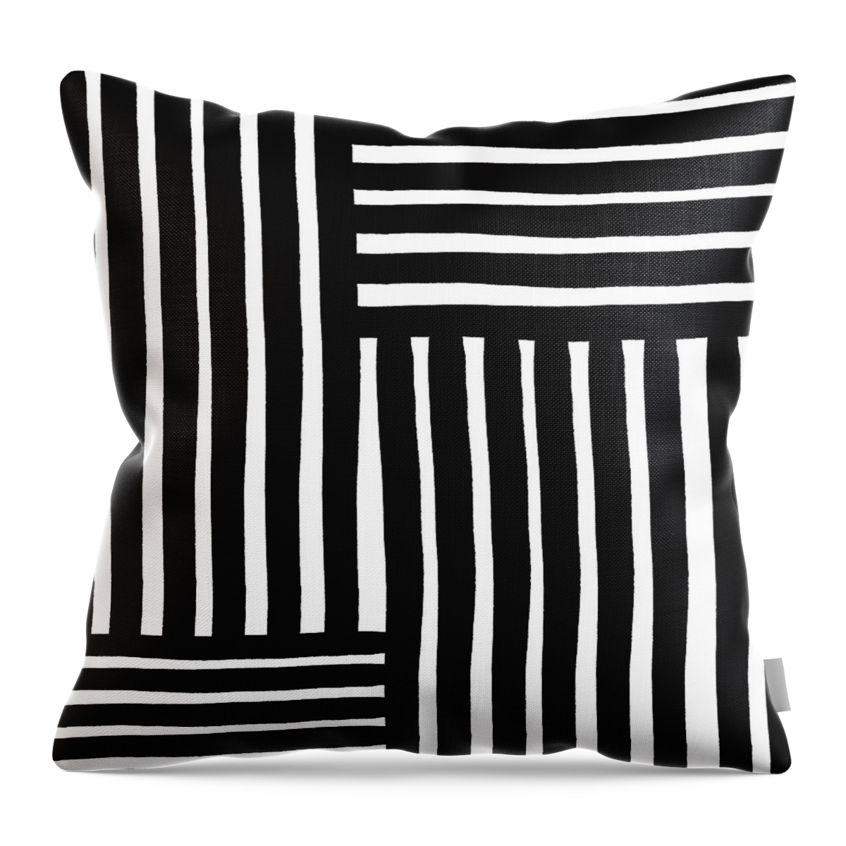 Modern Throw Pillow featuring the digital art Connecting Stripes- Art by Linda Woods by Linda Woods