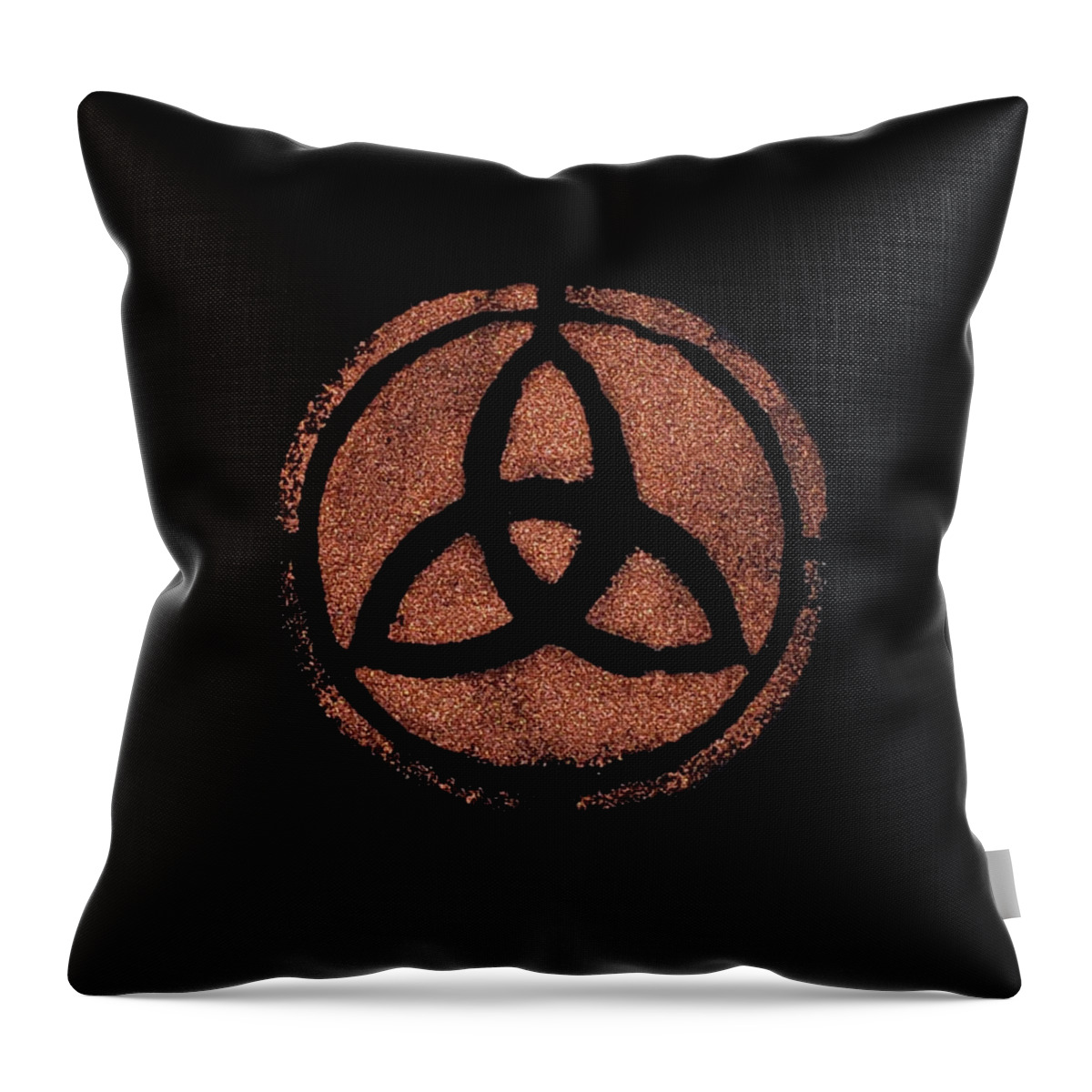 Copper Throw Pillow featuring the painting Copper Triquetra by Vicki Noble