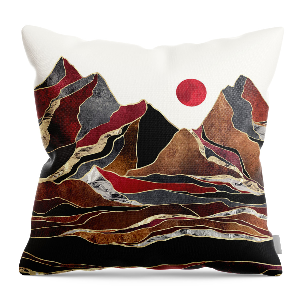 Copper Throw Pillow featuring the digital art Copper Vista by Spacefrog Designs