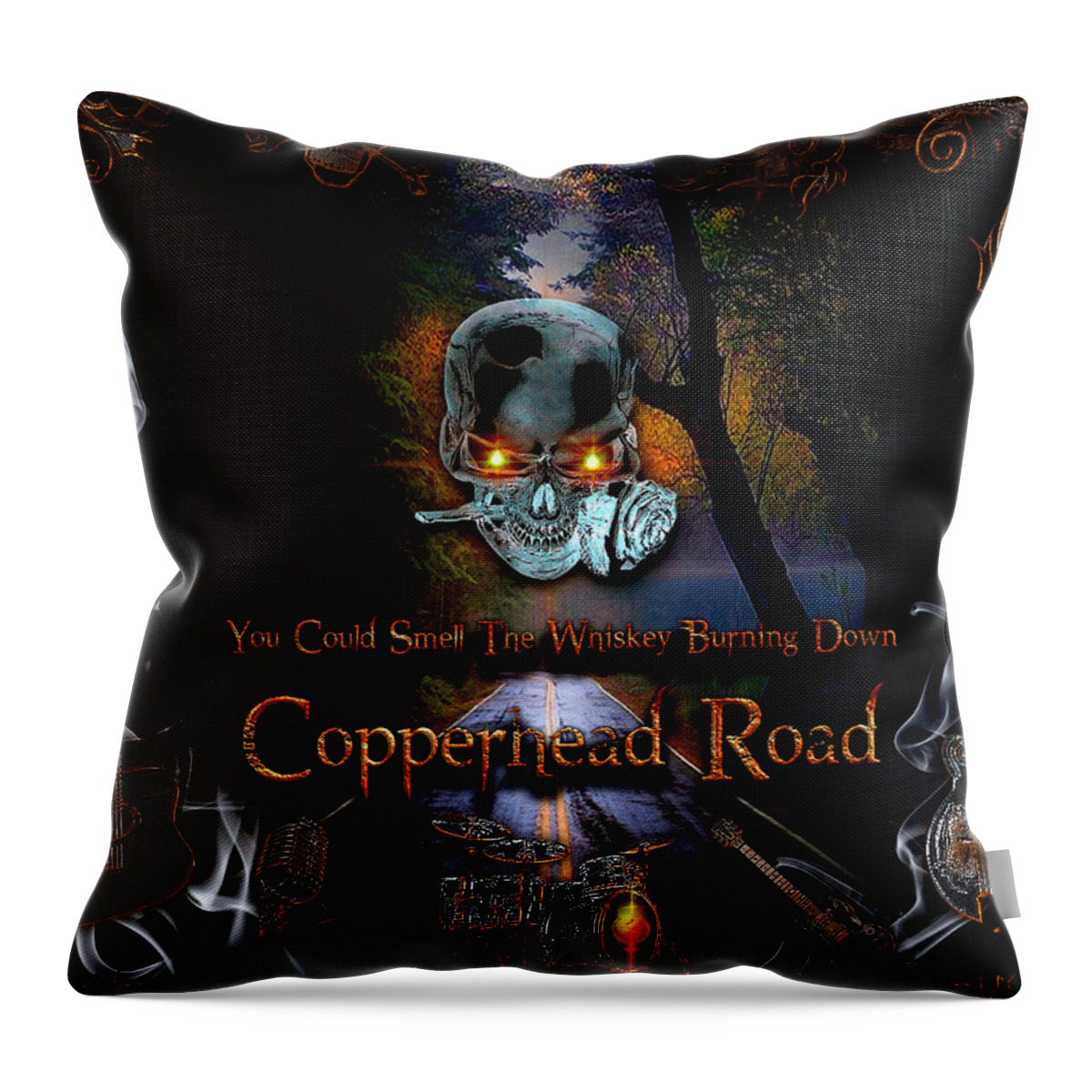Copperhead Road Throw Pillow featuring the digital art Copperhead Road by Michael Damiani
