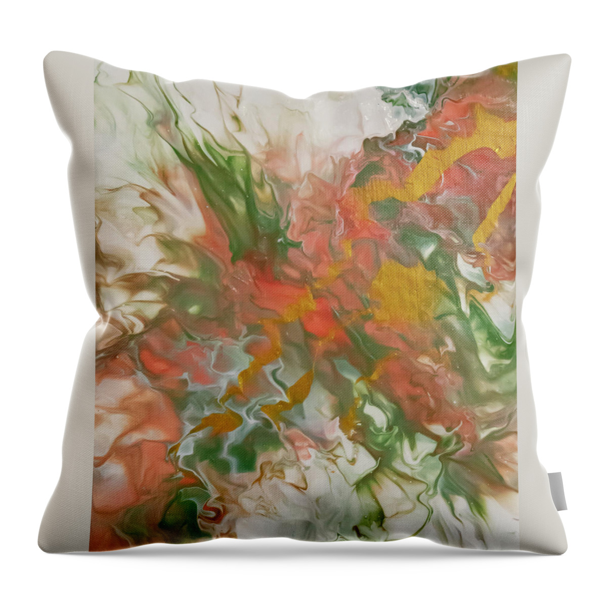 Pour Throw Pillow featuring the mixed media Coral 2 by Aimee Bruno