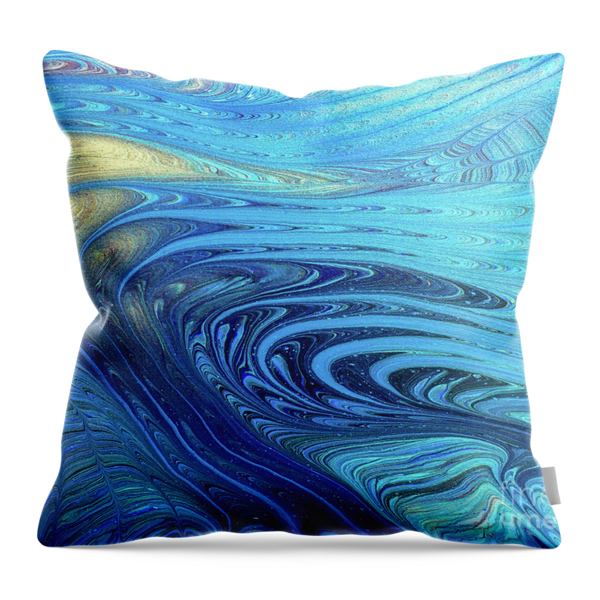 Abstract Throw Pillow featuring the painting Cosmic Flow by Lucy Arnold