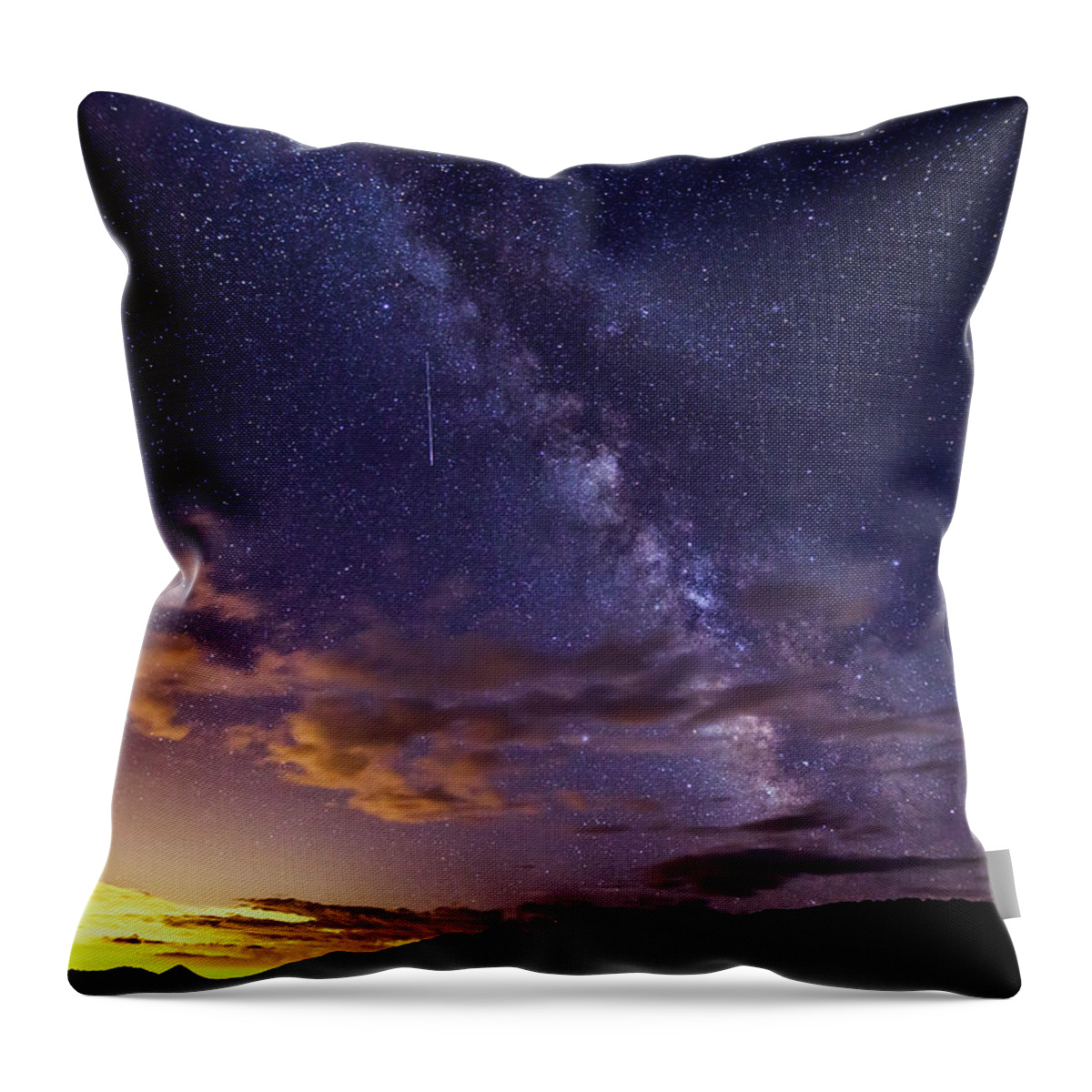 Milky Way Throw Pillow featuring the photograph Cosmic Traveler by Darren White