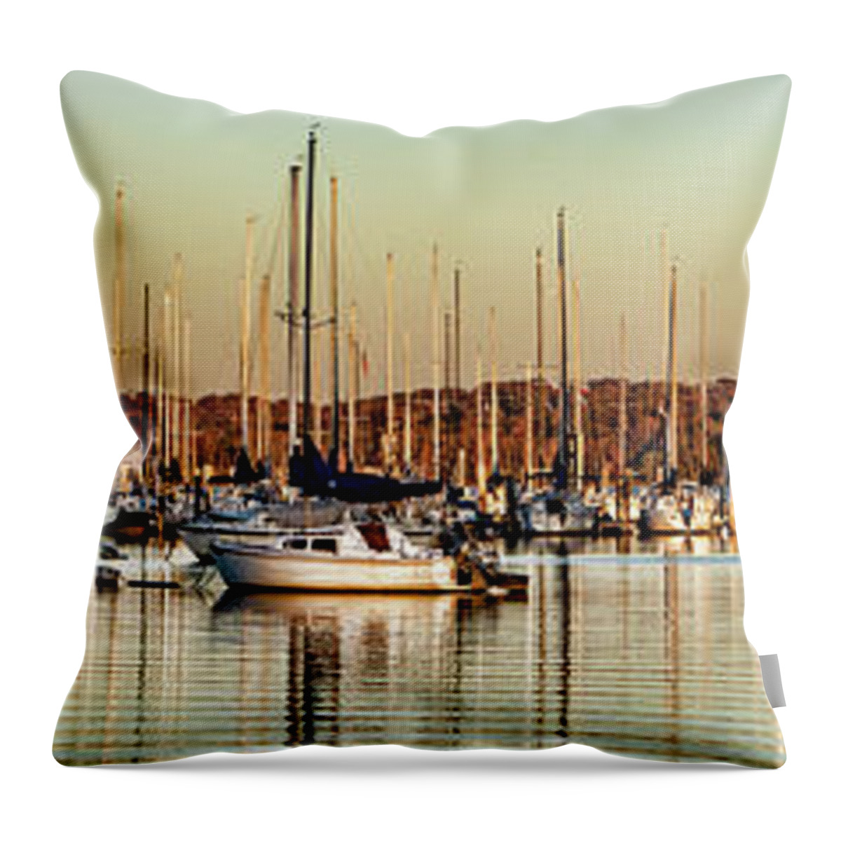Cove At Sunset Throw Pillow featuring the photograph Cove at Sunset Large by Sharon Popek