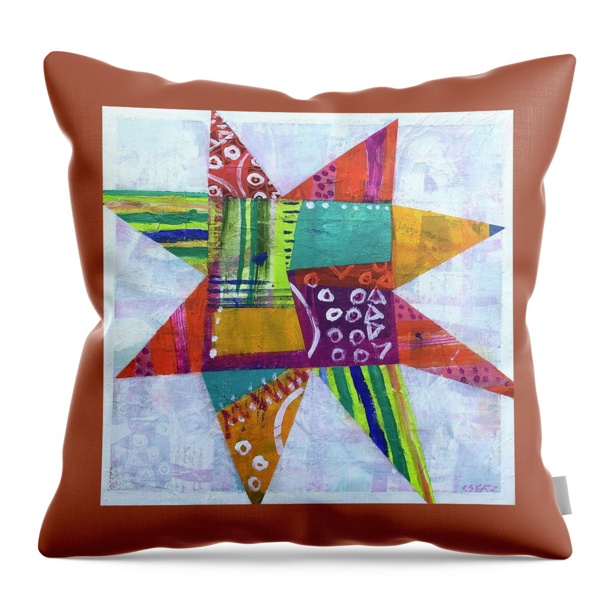Star Throw Pillow featuring the painting Coverup by Cyndie Katz