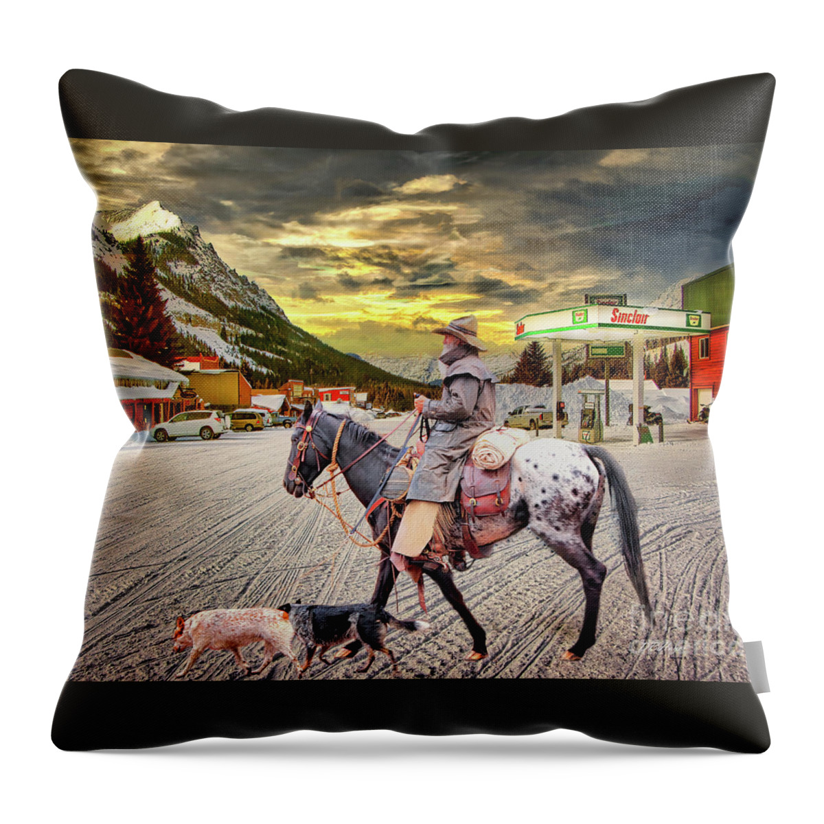 Cowboys Throw Pillow featuring the photograph Cowboy Artistry by DB Hayes