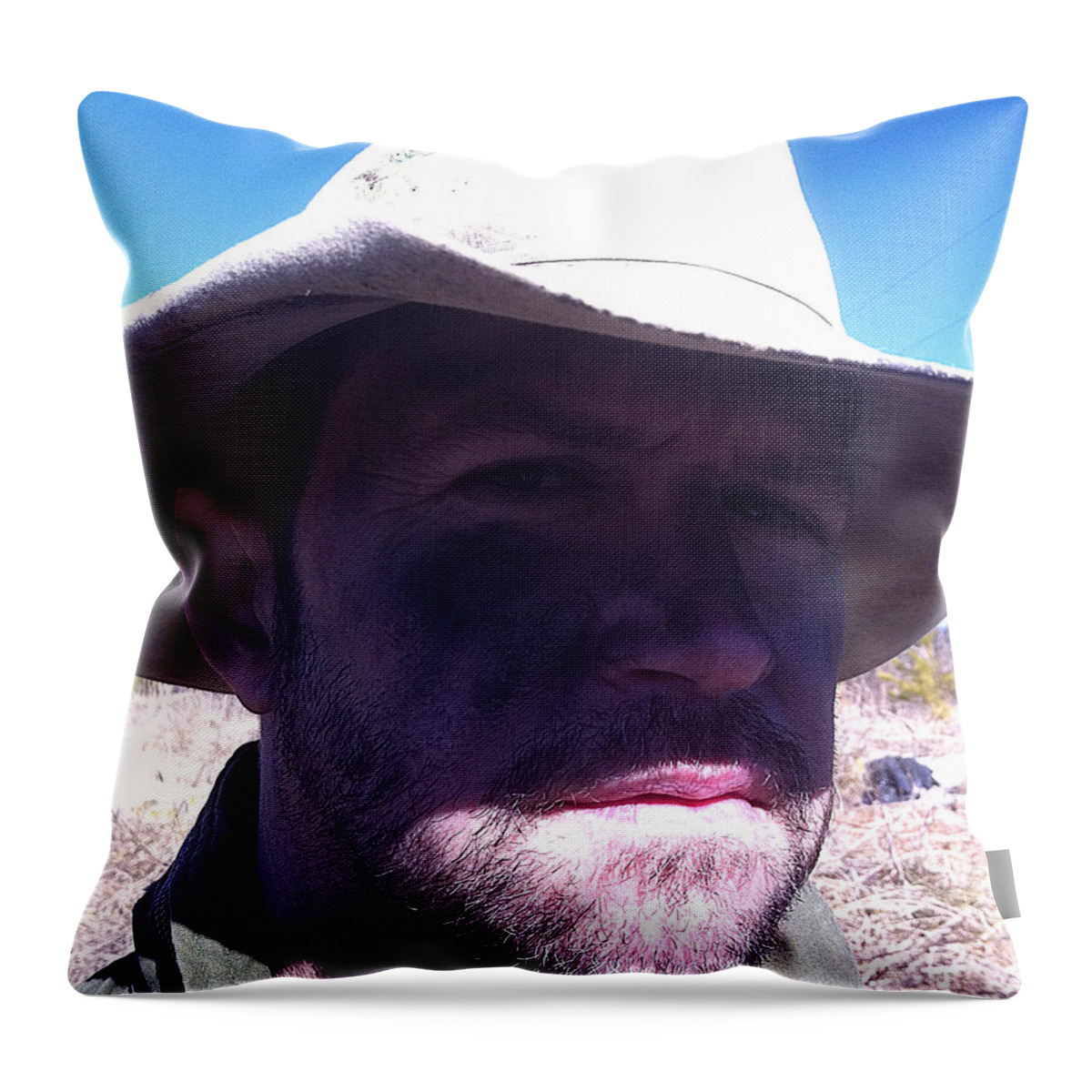 Cowboy Throw Pillow featuring the photograph Cowboy by Lee Darnell