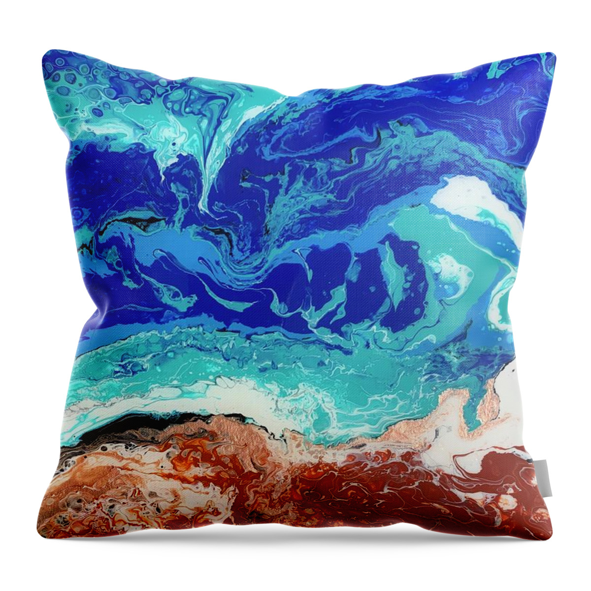 Ocean Throw Pillow featuring the painting Crash by Nicole DiCicco