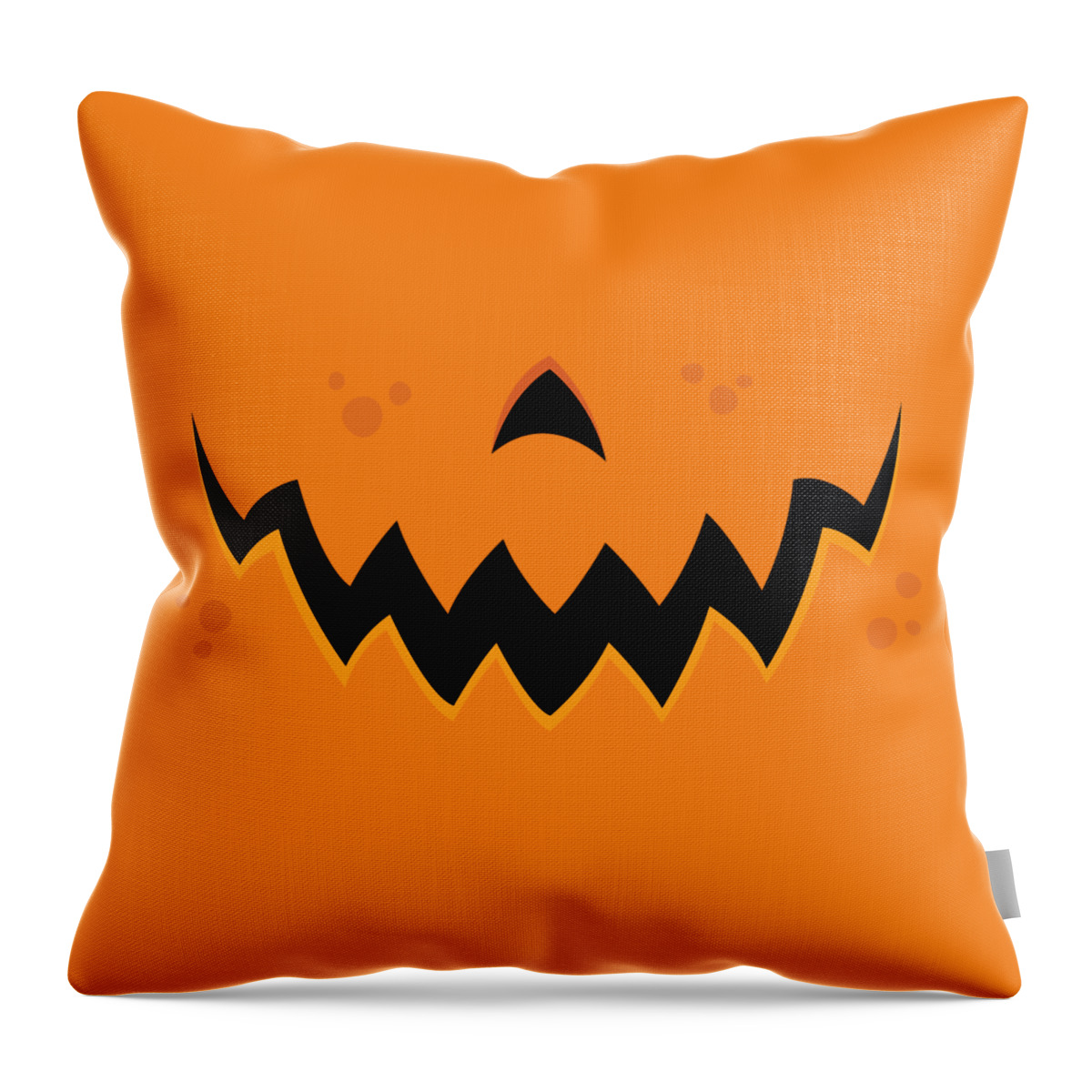 Pumpkin Throw Pillow featuring the digital art Crazy Pumpkin Jack-O-Lantern Mouth by John Schwegel
