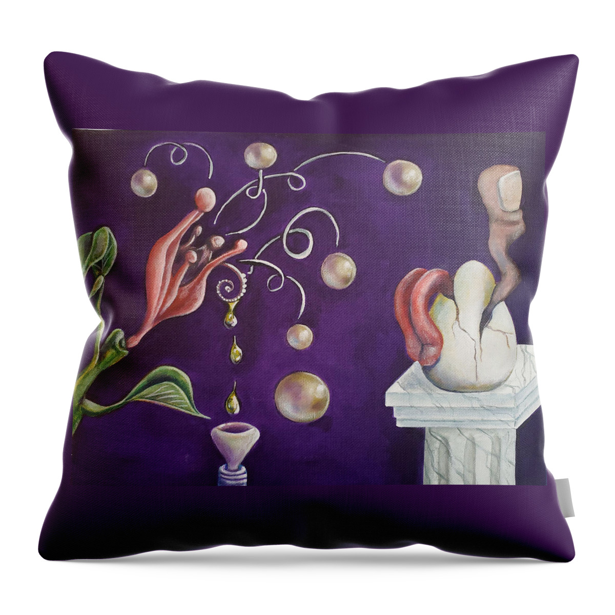 Thumb Throw Pillow featuring the painting Creative Mousetrap by Vicki Noble