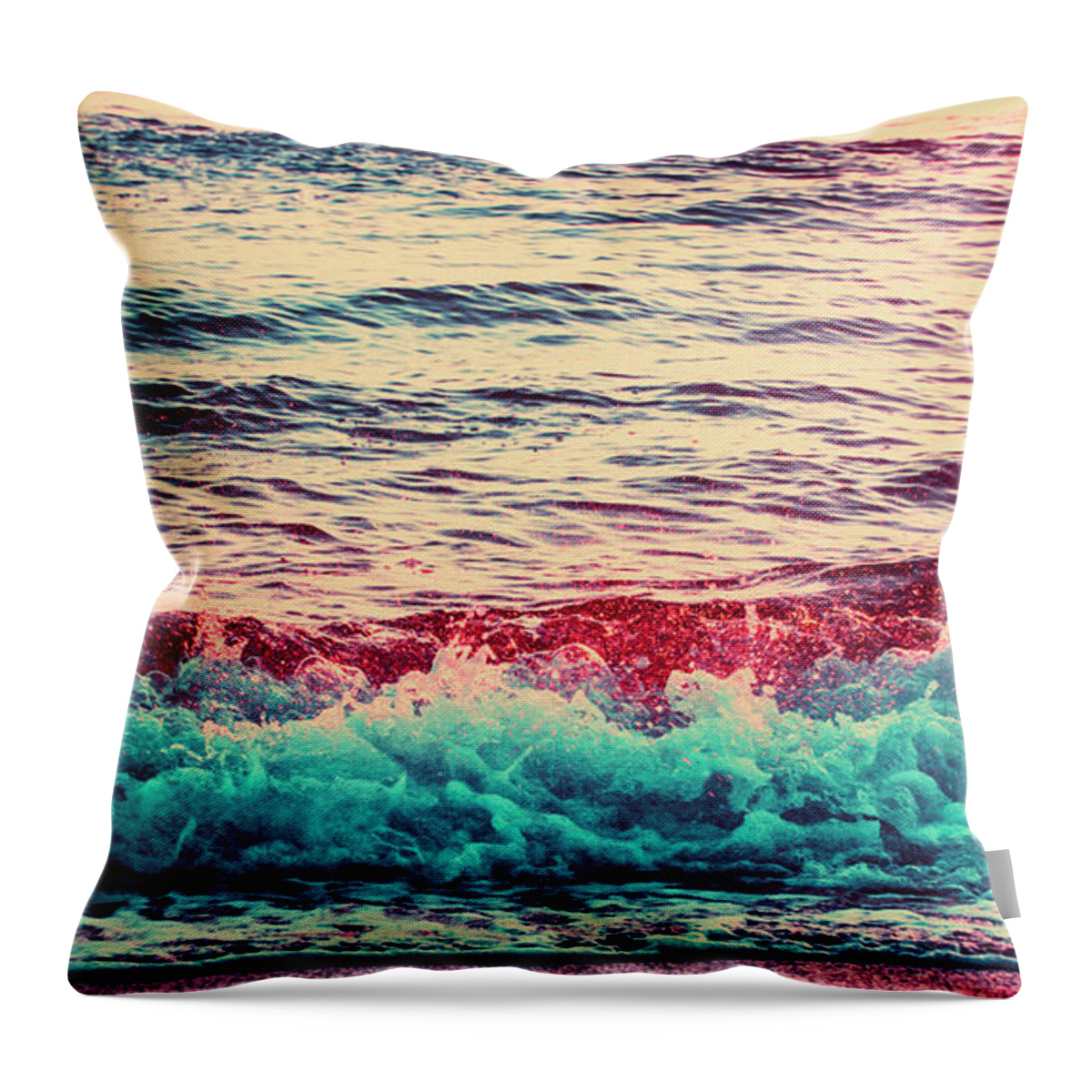 Top Photo Throw Pillow featuring the photograph 4195 Crisp Delray Beach Waves Florida by Amyn Nasser Neptune Gallery