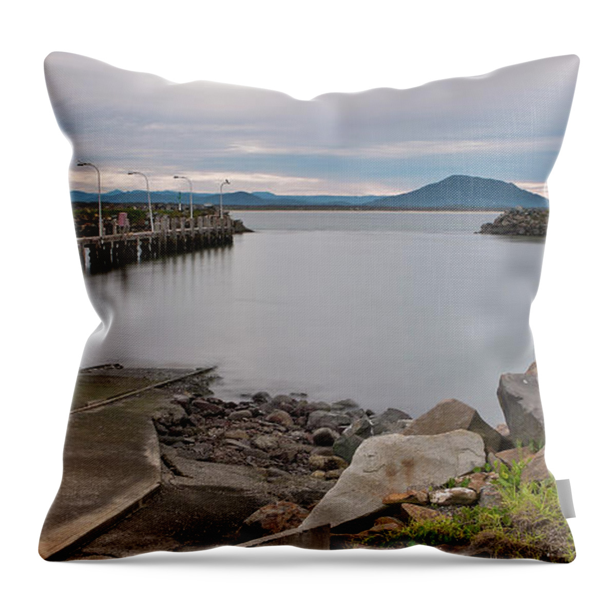 Crowdy Head Slipway Throw Pillow featuring the digital art Crowdy Head Slipway 59 by Kevin Chippindall