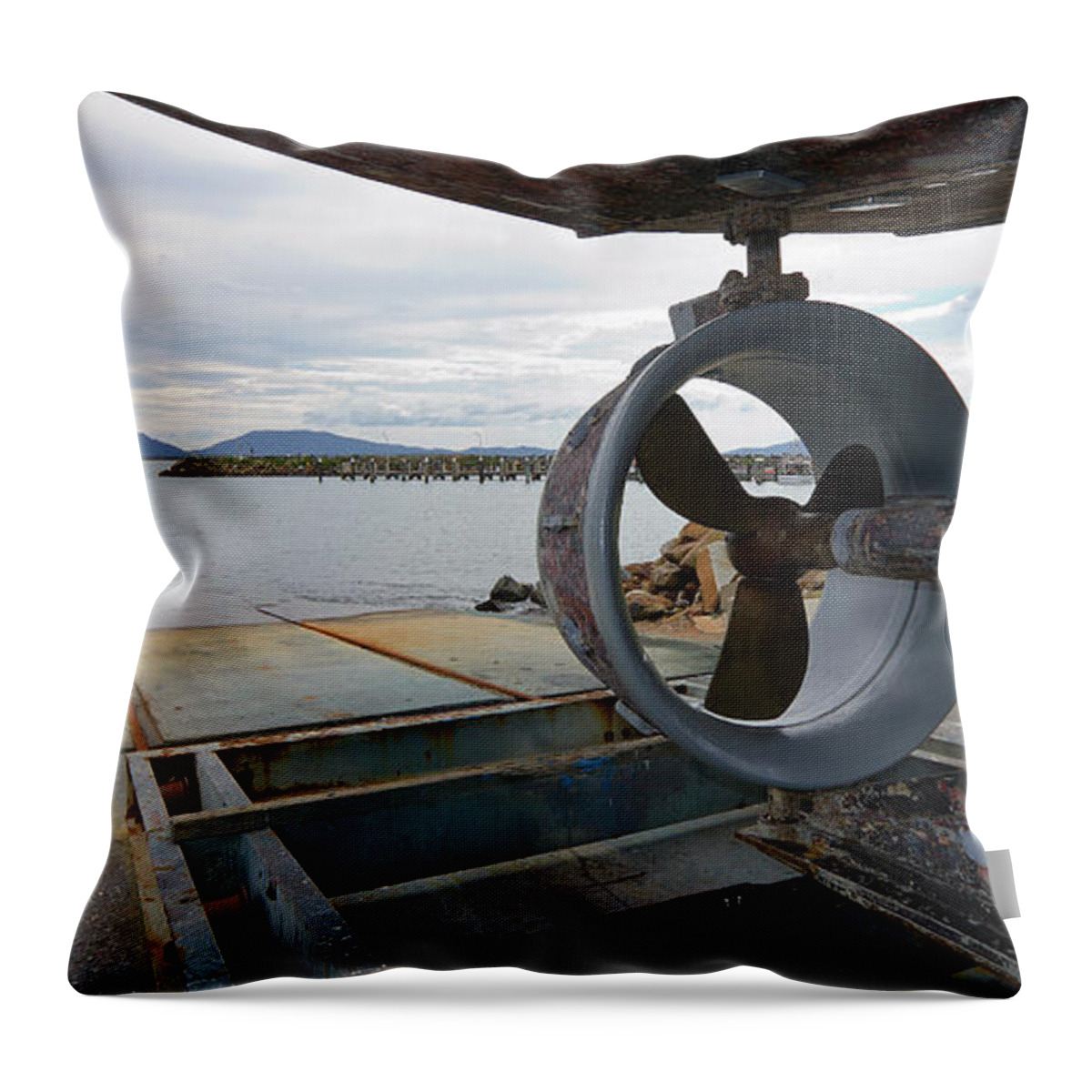 Crowdy Head Slipway Throw Pillow featuring the digital art Crowdy Head Slipway 79203 by Kevin Chippindall