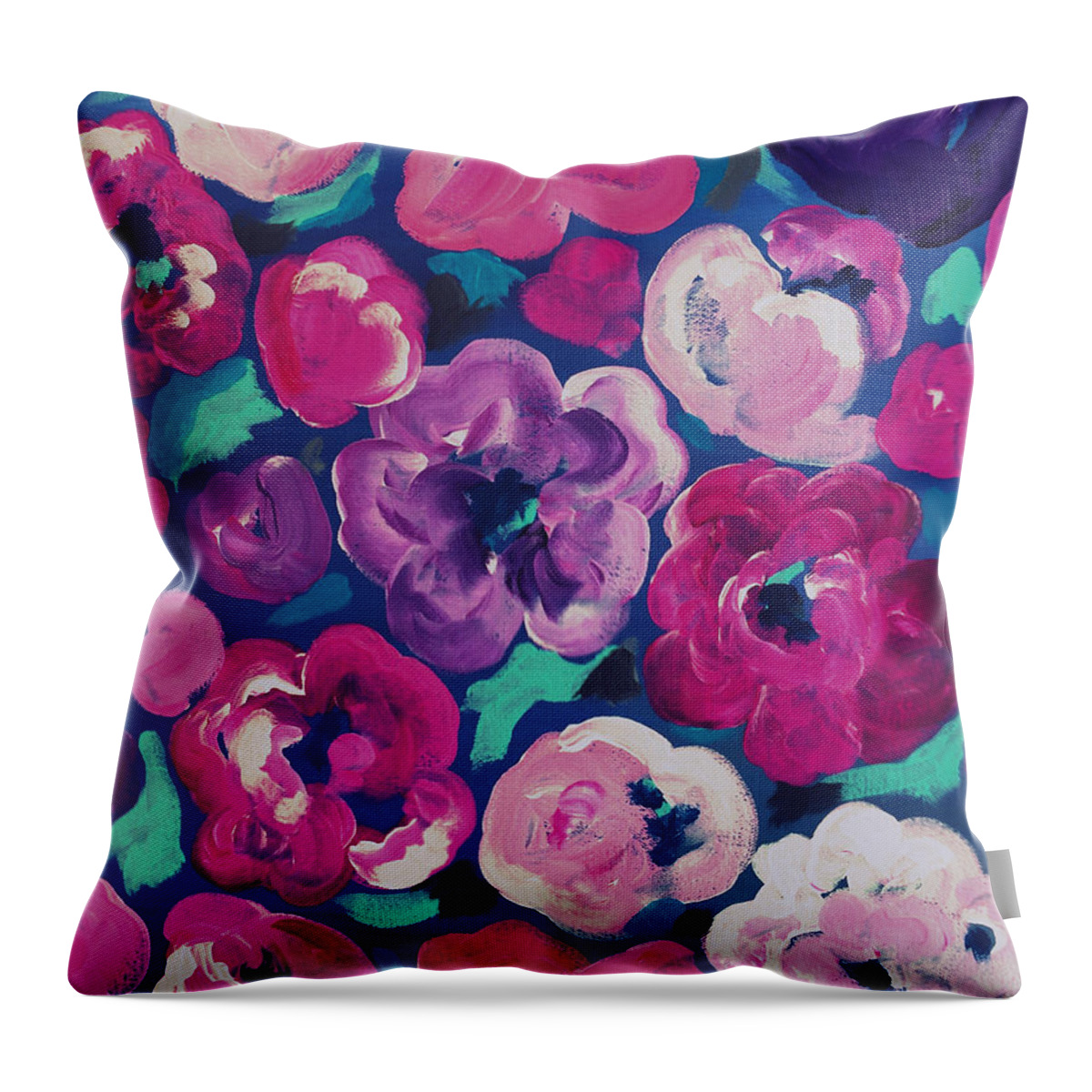 Floral Art Throw Pillow featuring the painting Crush by Beth Ann Scott