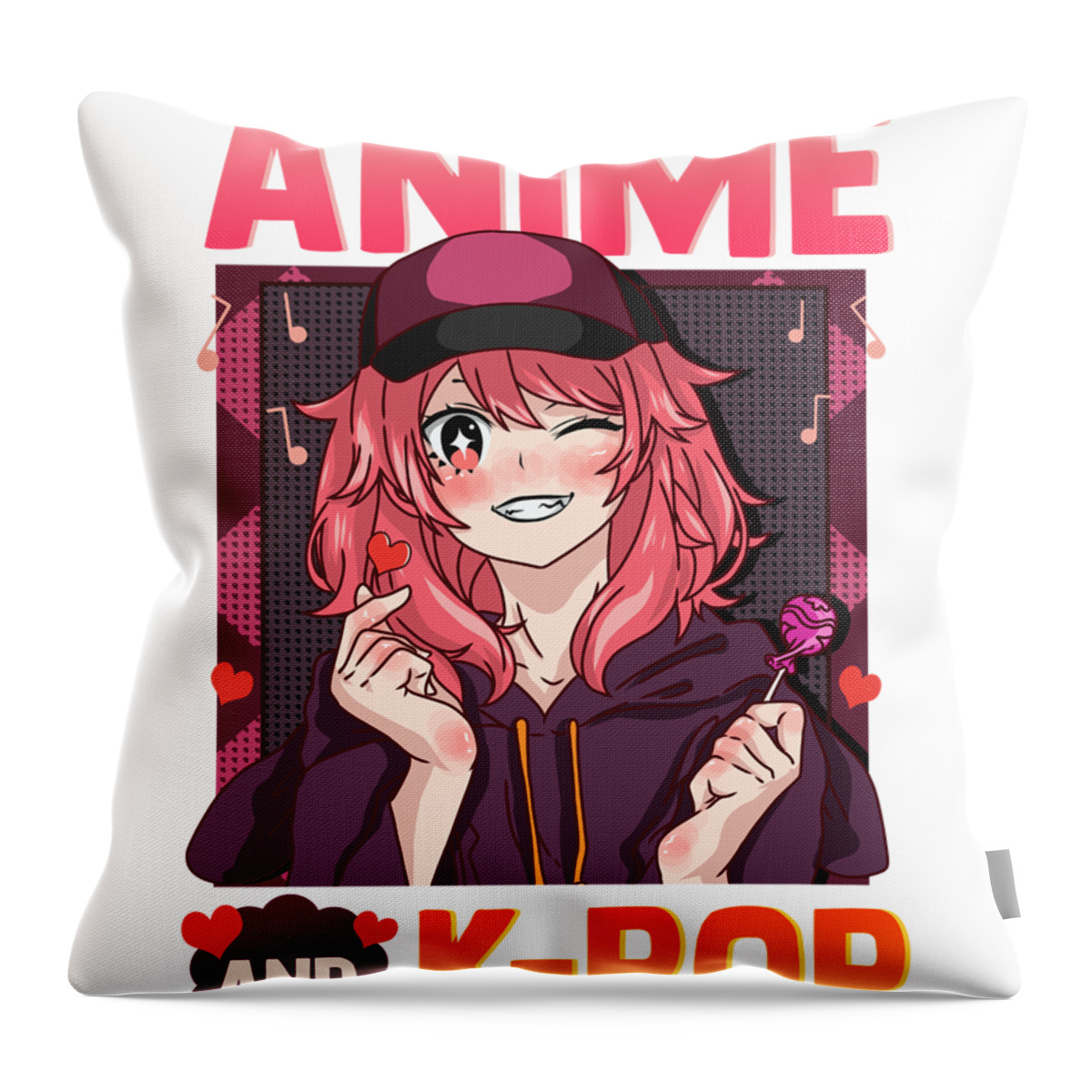 Japanese Anime Gift Tee Apparel Just A Girl Who Love Anime and Coffee Gift Character Lover Throw Pillow 16x16 Multicolor