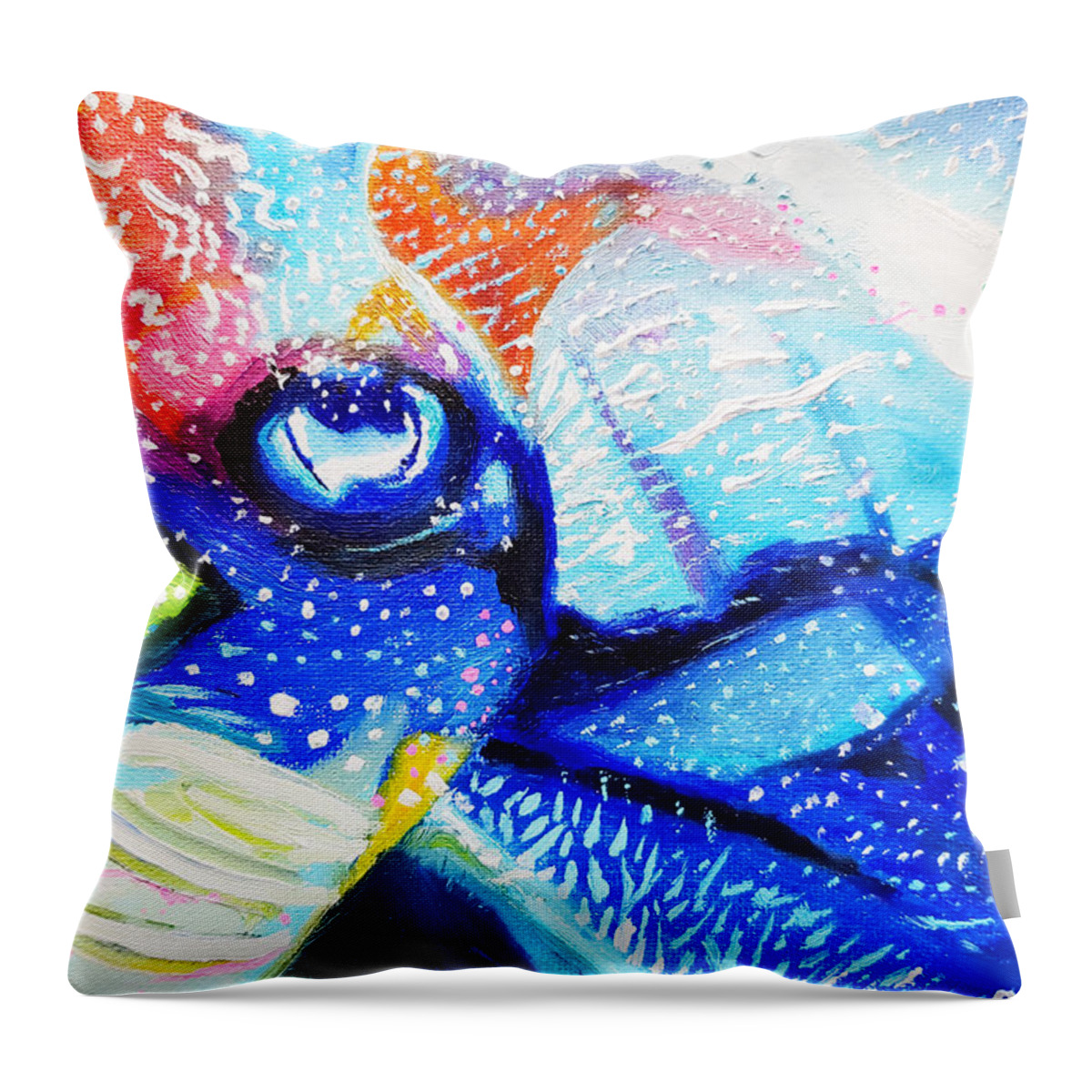 Abstract Throw Pillow featuring the painting Cuttlefish by Christine Bolden