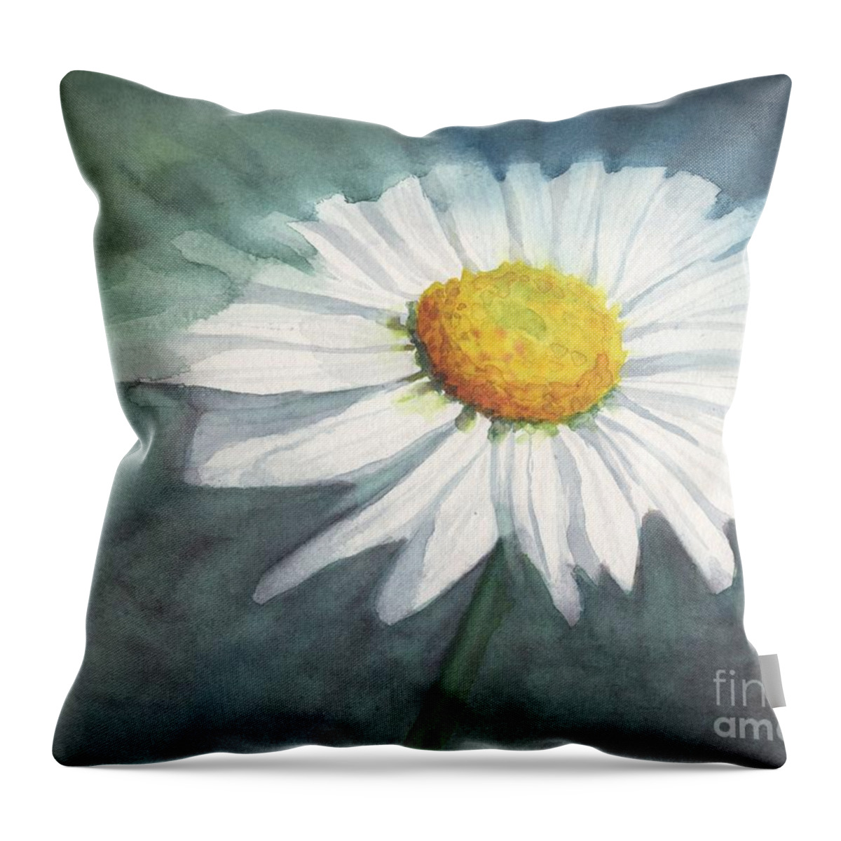 Daisy Throw Pillow featuring the painting Daisy by Vicki B Littell