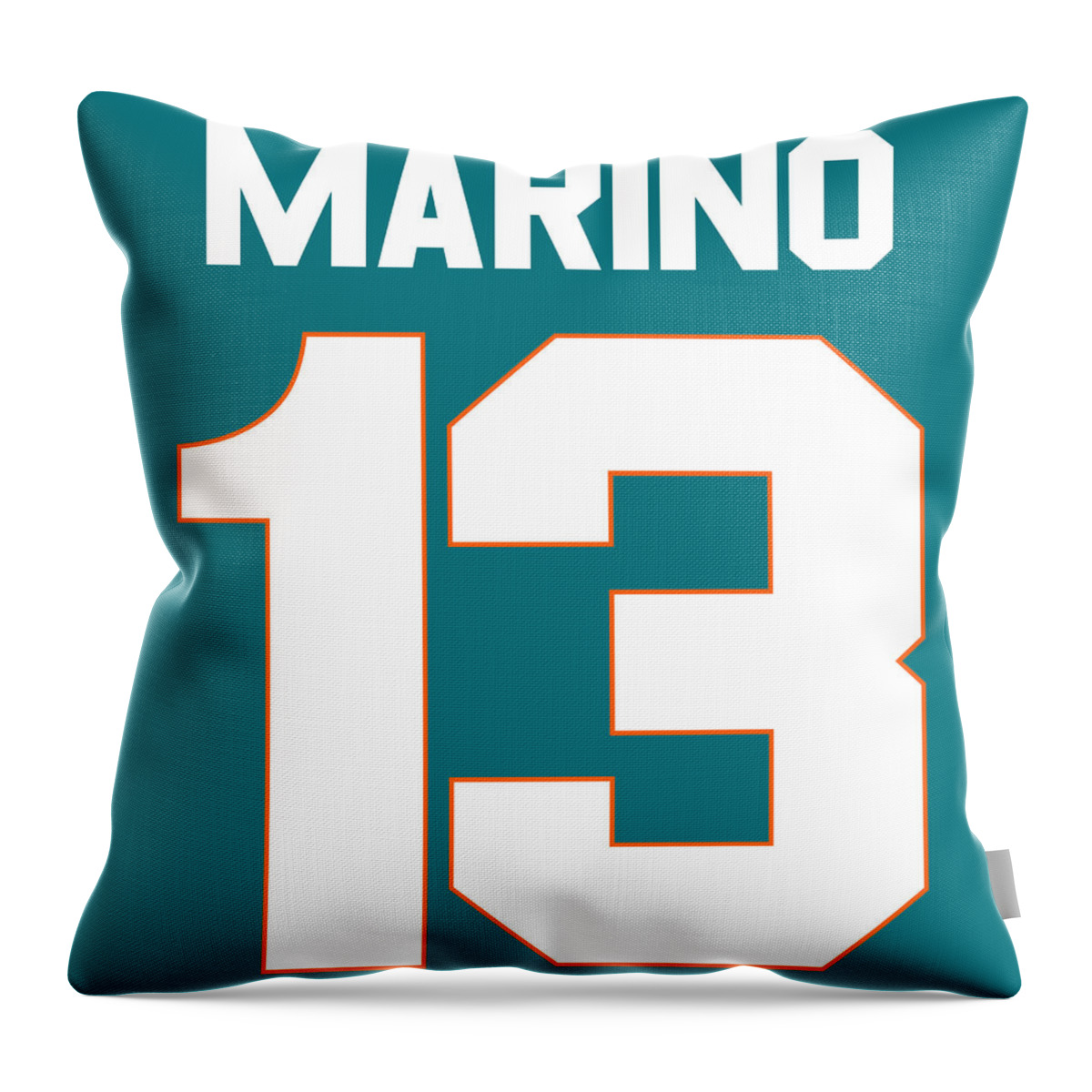 Dan Marino Miami Dolphins Jersey Number Art 2 Throw Pillow by Joe Hamilton  - Pixels