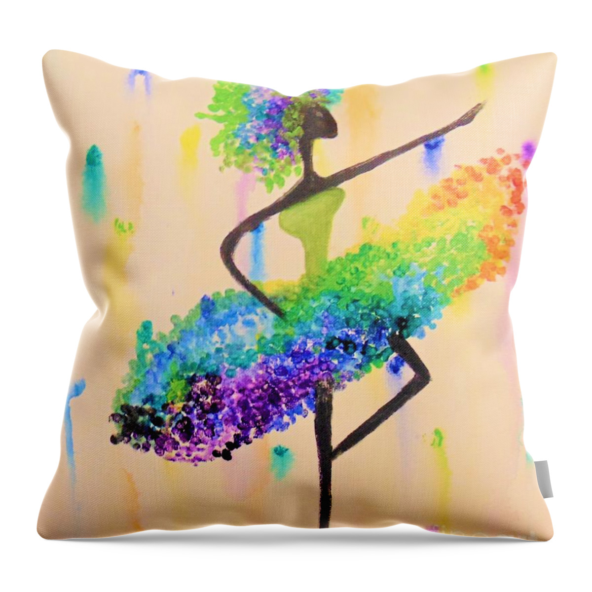 Dance Throw Pillow featuring the painting Dance by Saundra Johnson
