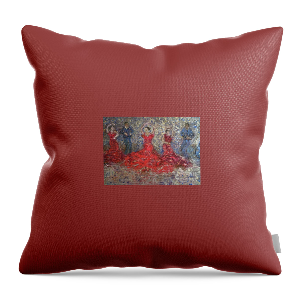 Dancers Throw Pillow featuring the painting Dancers by Fereshteh Stoecklein