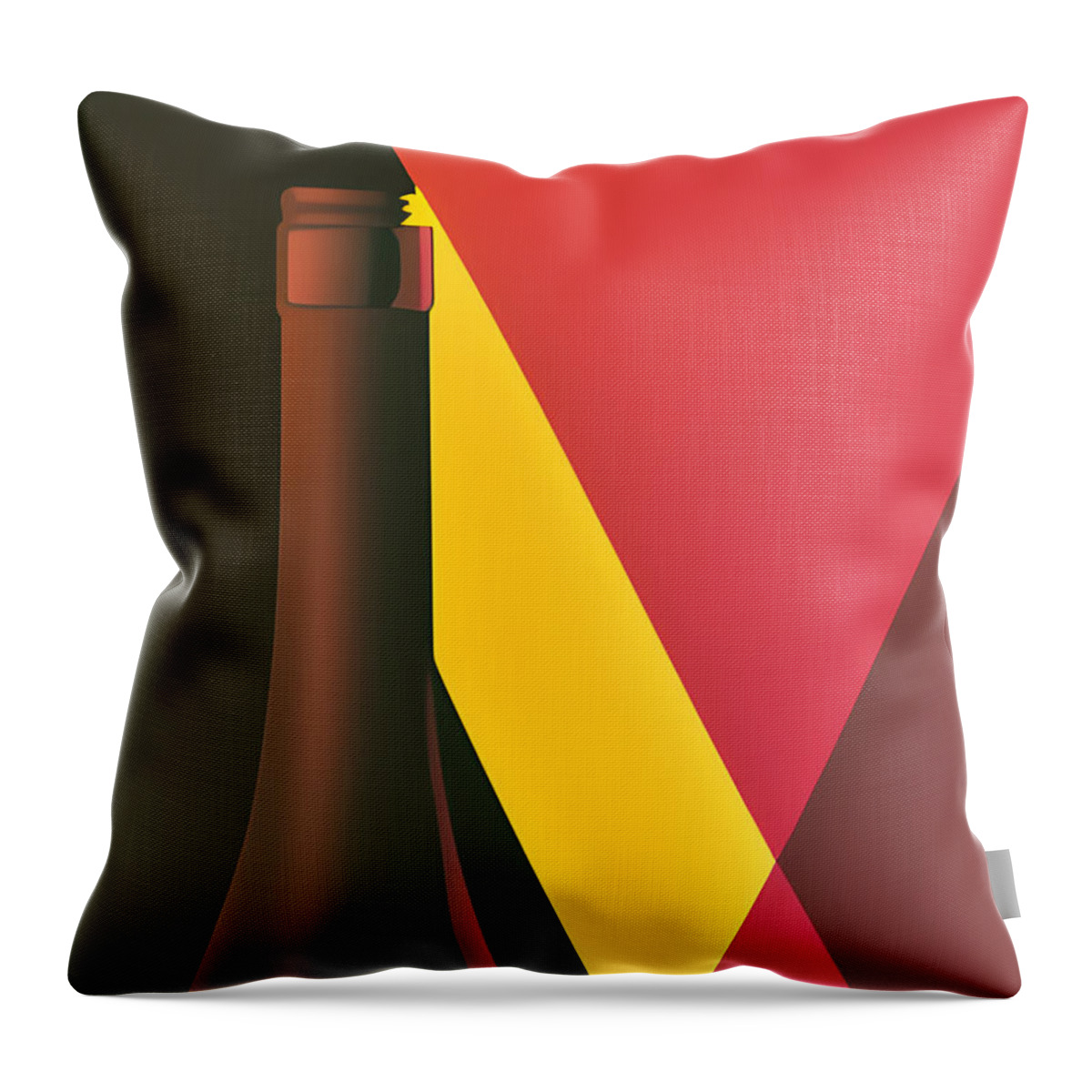 Abstract Throw Pillow featuring the digital art Dark Chocolate Wine by Michelle Hoffmann