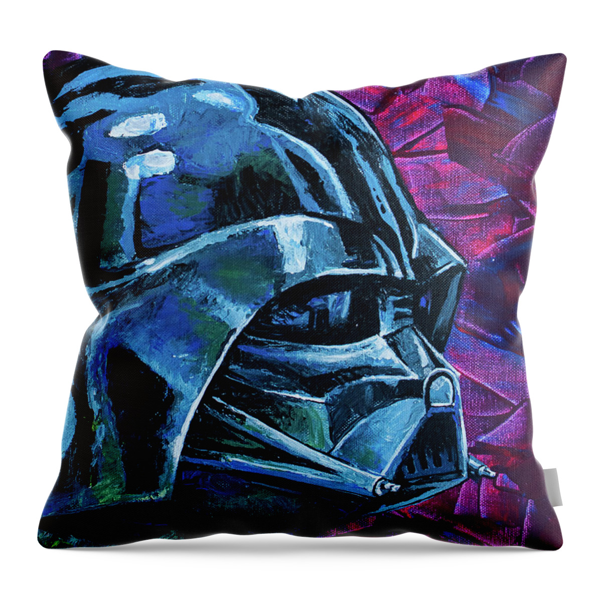 Star Wars Throw Pillow featuring the painting Darth Vader by Aaron Spong