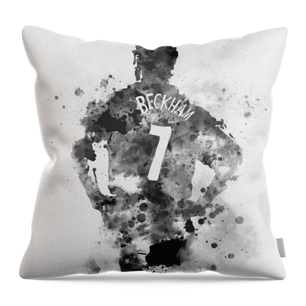 David Beckham Black and White Throw Pillow by New Inspiration - Pixels