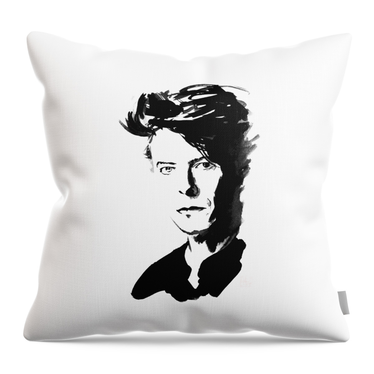 David Bowie Throw Pillow featuring the painting David Bowie by Pechane Sumie
