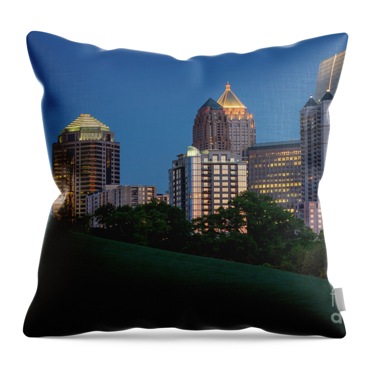 Midtown Throw Pillow featuring the photograph Dawn In Midtown Atlanta by Doug Sturgess