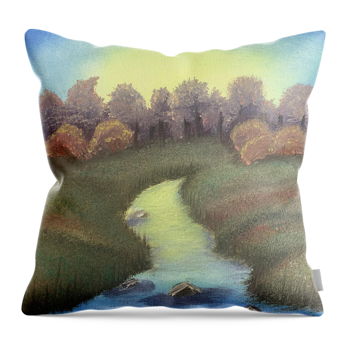 Sunrise Throw Pillow featuring the painting Dawn by Lisa White