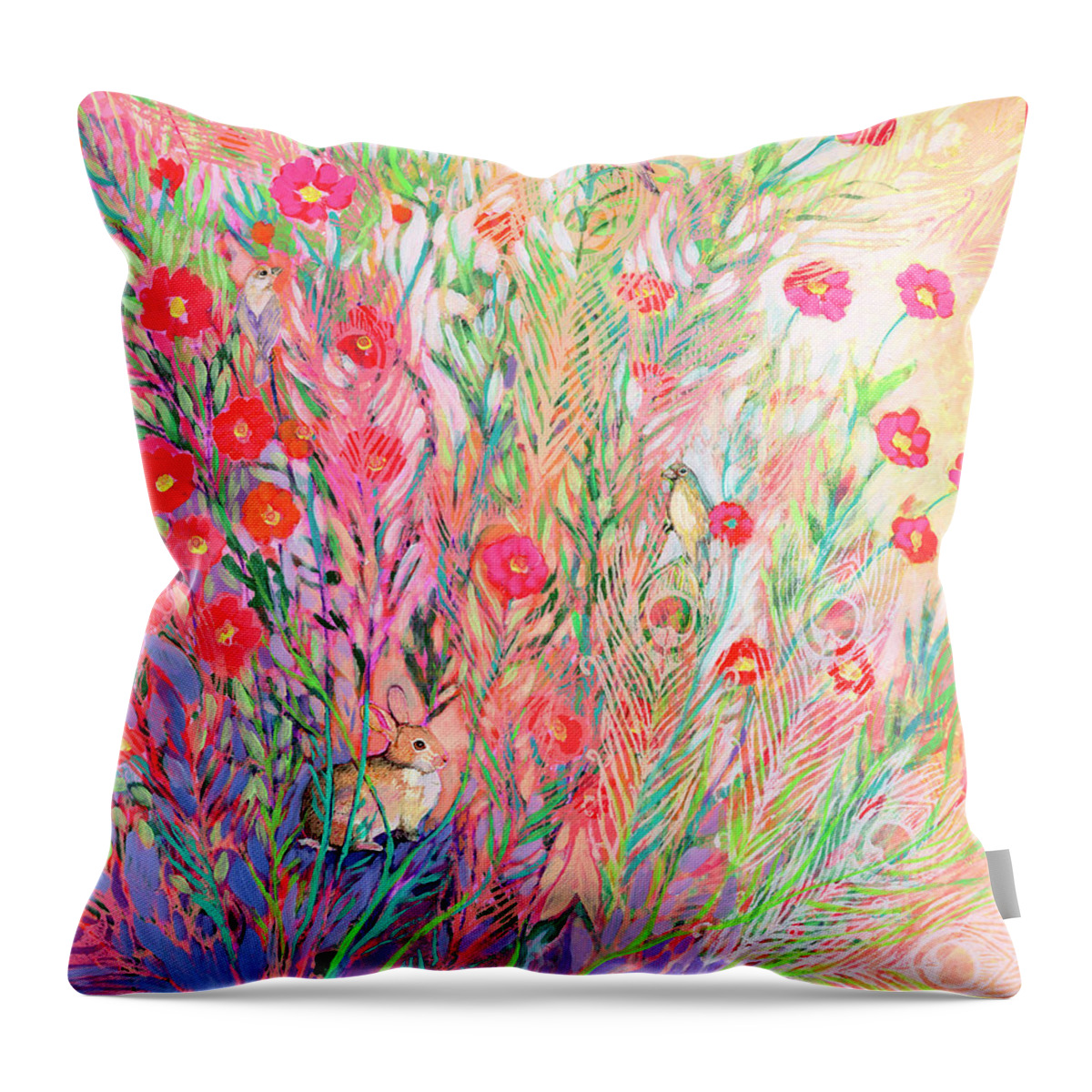 Floral Throw Pillow featuring the painting Dawn of a New Day by Jennifer Lommers