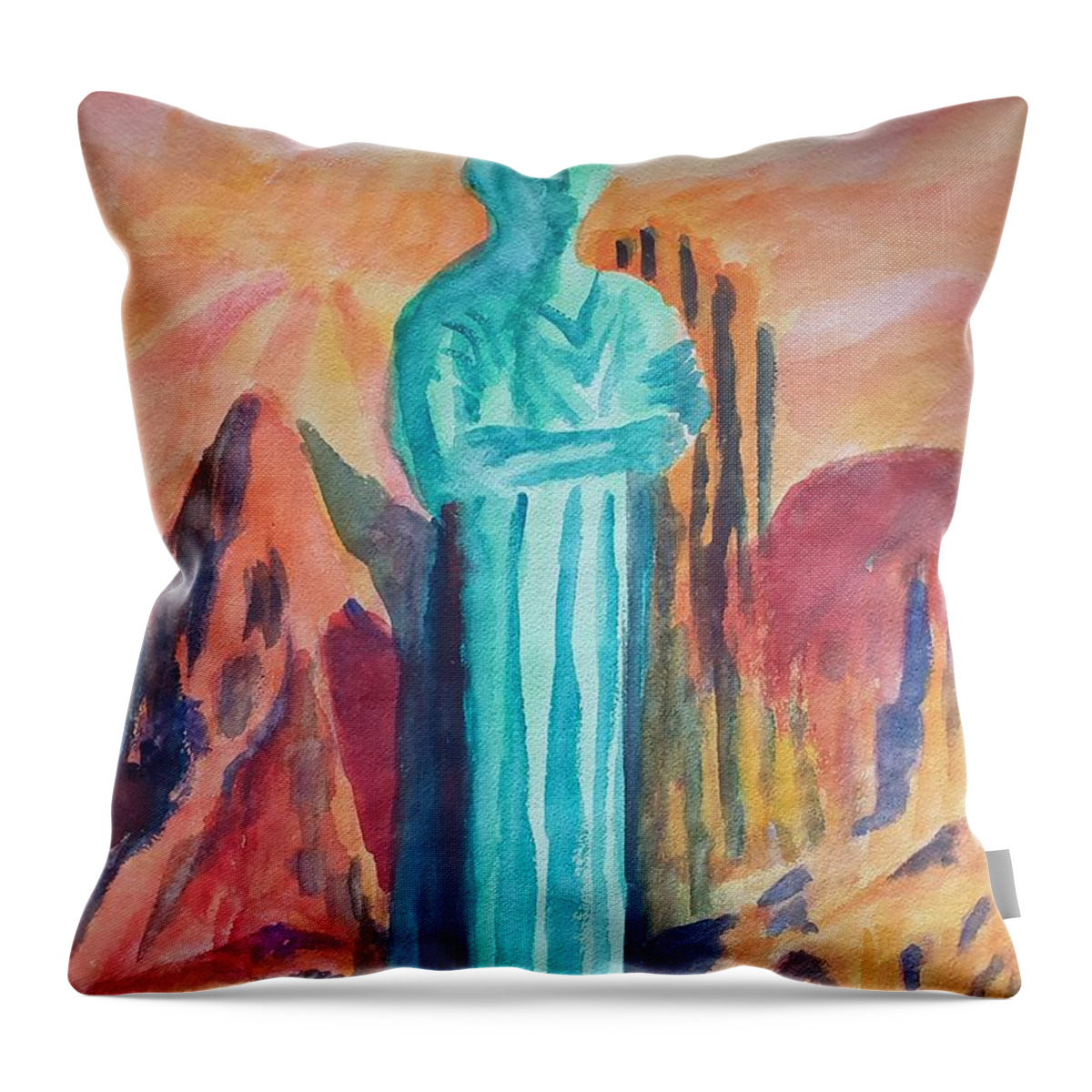 Masterpiece Paintings Throw Pillow featuring the painting Dawn of Wisdom by Enrico Garff