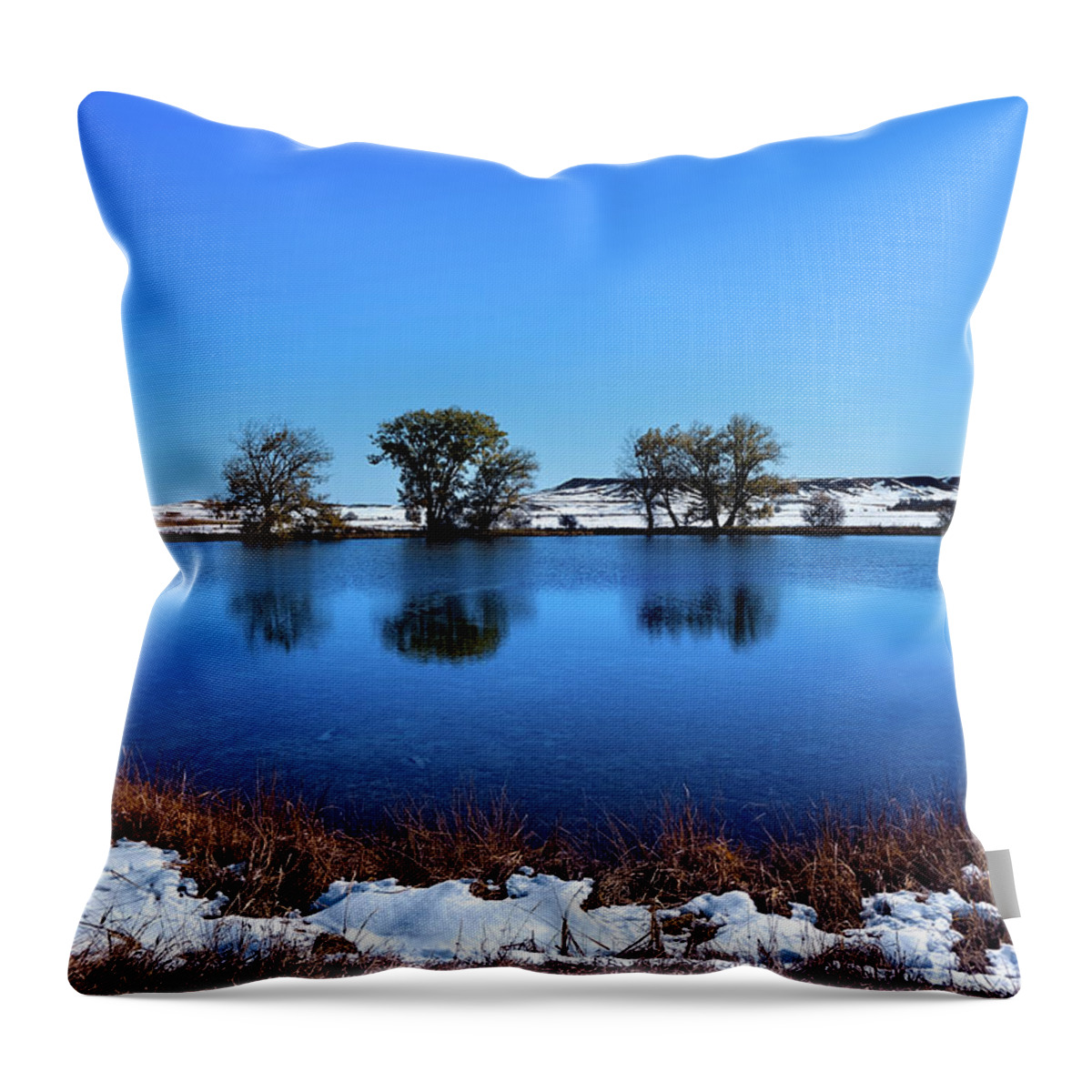 Fishing Lake Throw Pillow featuring the photograph Day at the lake RP by Cathy Anderson