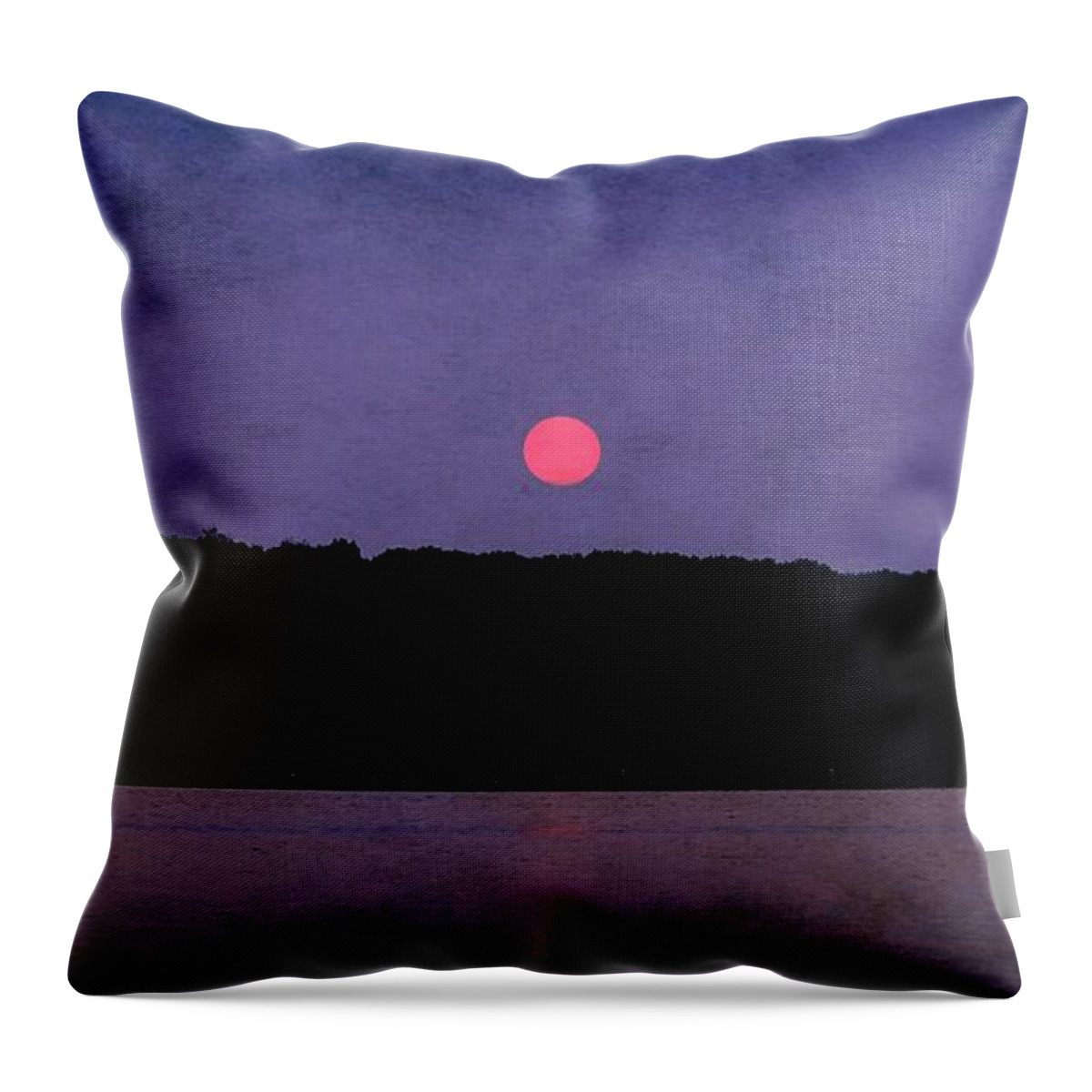 Sunset Throw Pillow featuring the photograph Deep Purple Sunset by Mary Walchuck