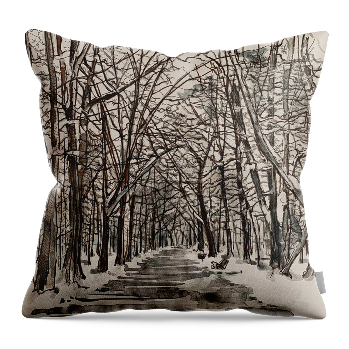  Throw Pillow featuring the painting Deep Roots by Try Cheatham