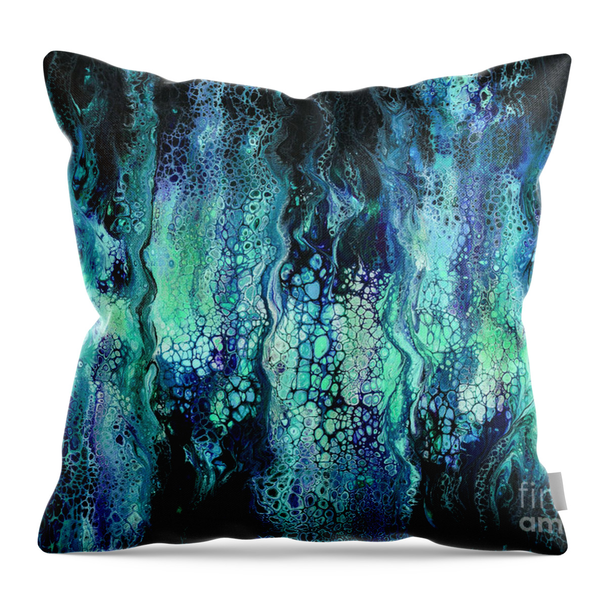 Sea Throw Pillow featuring the painting Deep Sea Dreams IV by Lucy Arnold