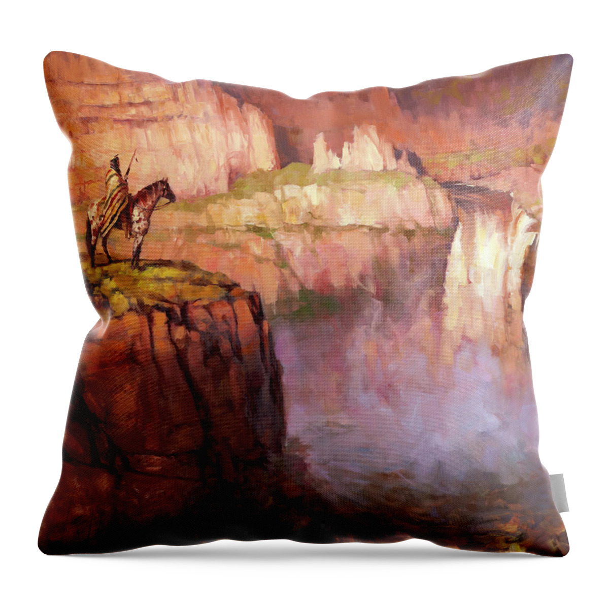 Landscape Throw Pillow featuring the painting Deep Thoughts by Steve Henderson