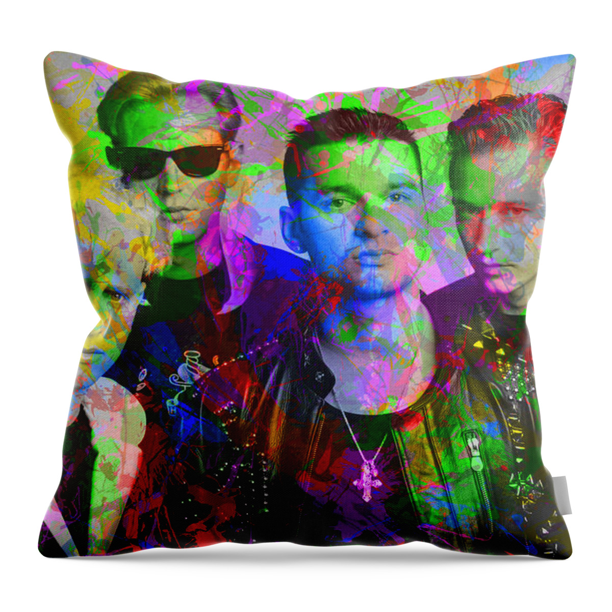 Depeche Mode Band Paint Splatters Portrait Tote Bag by Design Turnpike -  Fine Art America