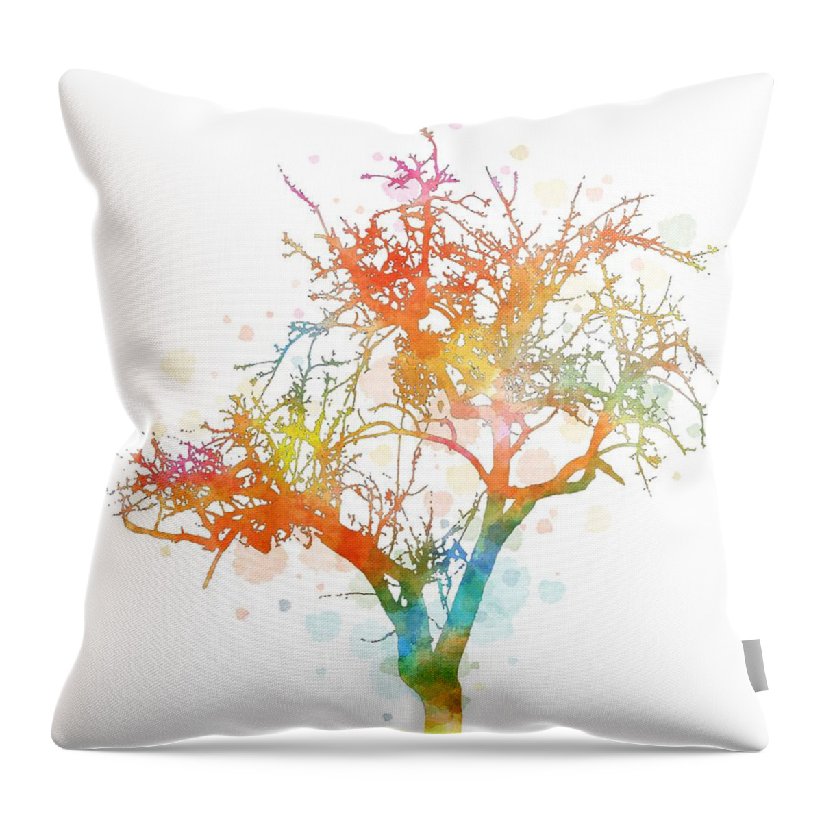 Tree Throw Pillow featuring the digital art Design 169 multicolor tree by Lucie Dumas
