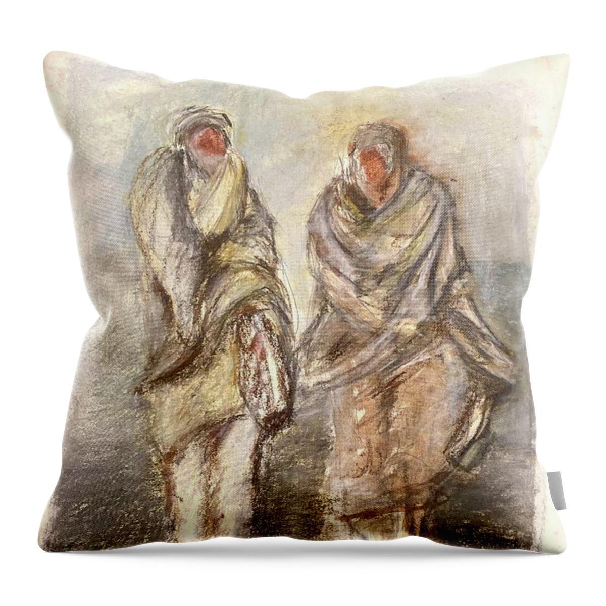 Desert Throw Pillow featuring the painting Desert by David Euler