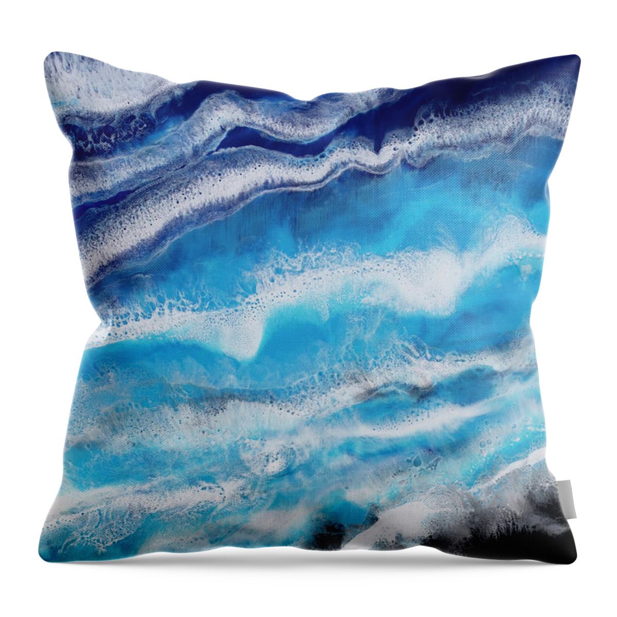 Beach Throw Pillow featuring the painting Diamond Beach by Tamara Nelson