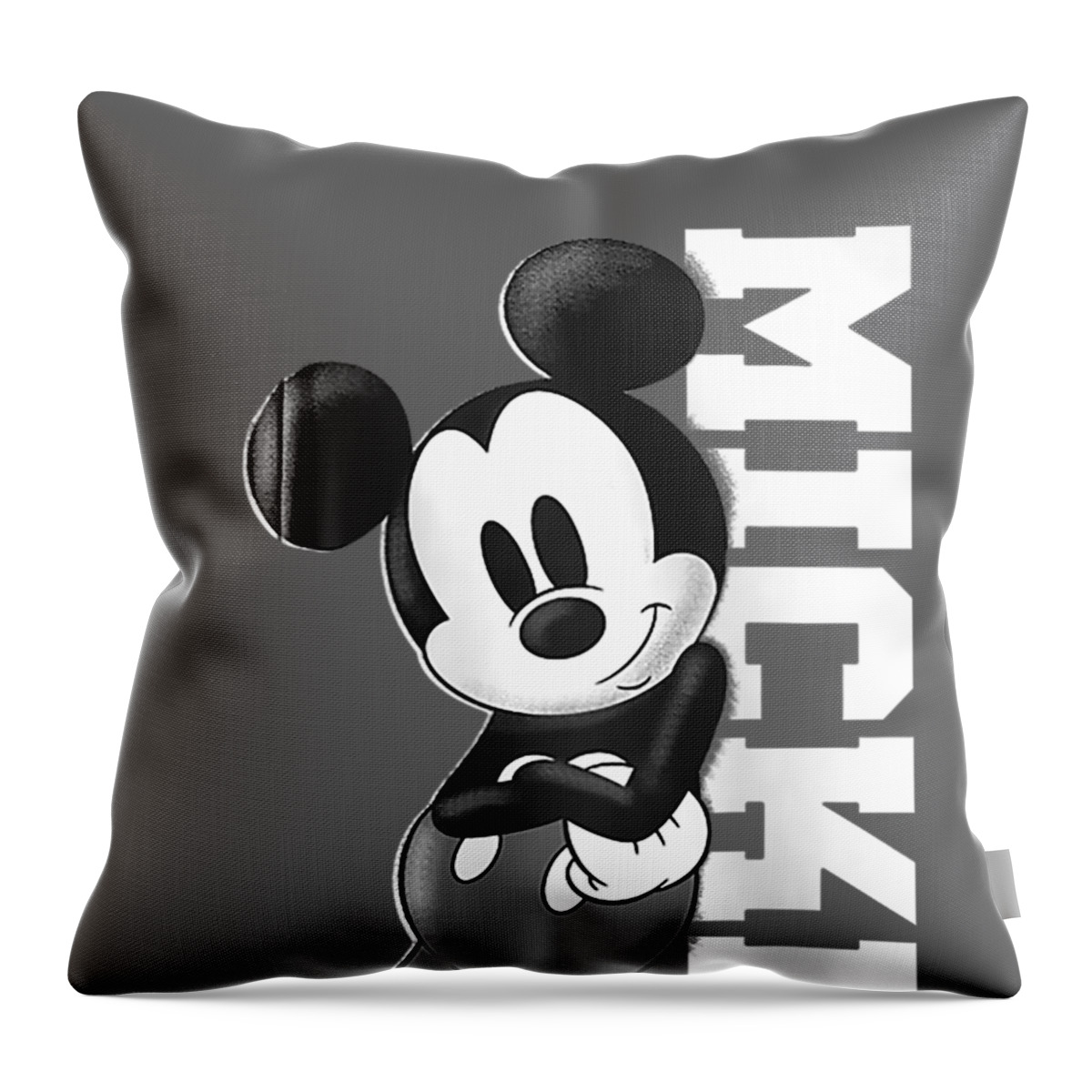 Disney Happiness Mickey Mouse White Square Throw Pillow