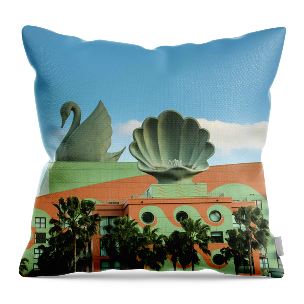 Disney Swan Hotel 1 Throw Pillow by Jason Nicholas - Jason Nicholas -  Artist Website