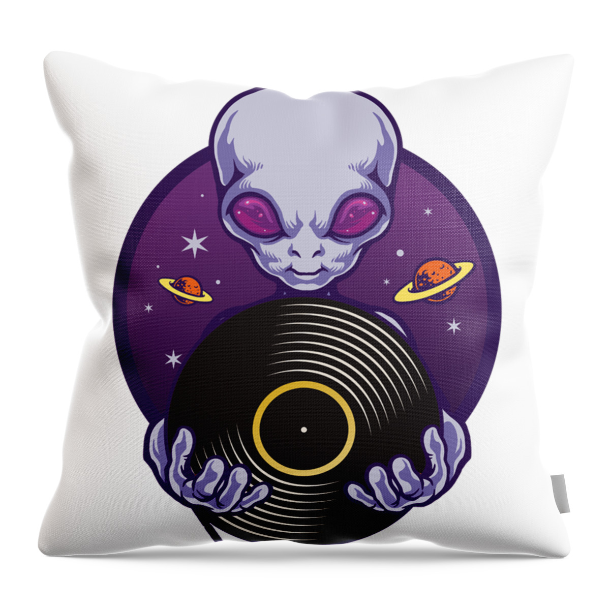 Alien Gifts & Accessories UFO Space Ship-Extraterrestrial Alien Throw Pillow 18x18 Multicolor