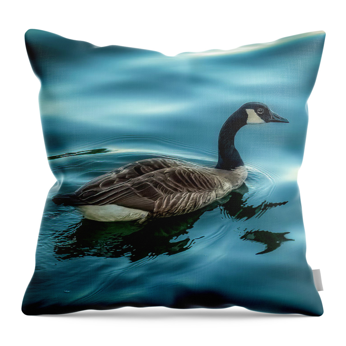 Vivid Throw Pillow featuring the photograph Dodge and Burn Goose by Rob Green