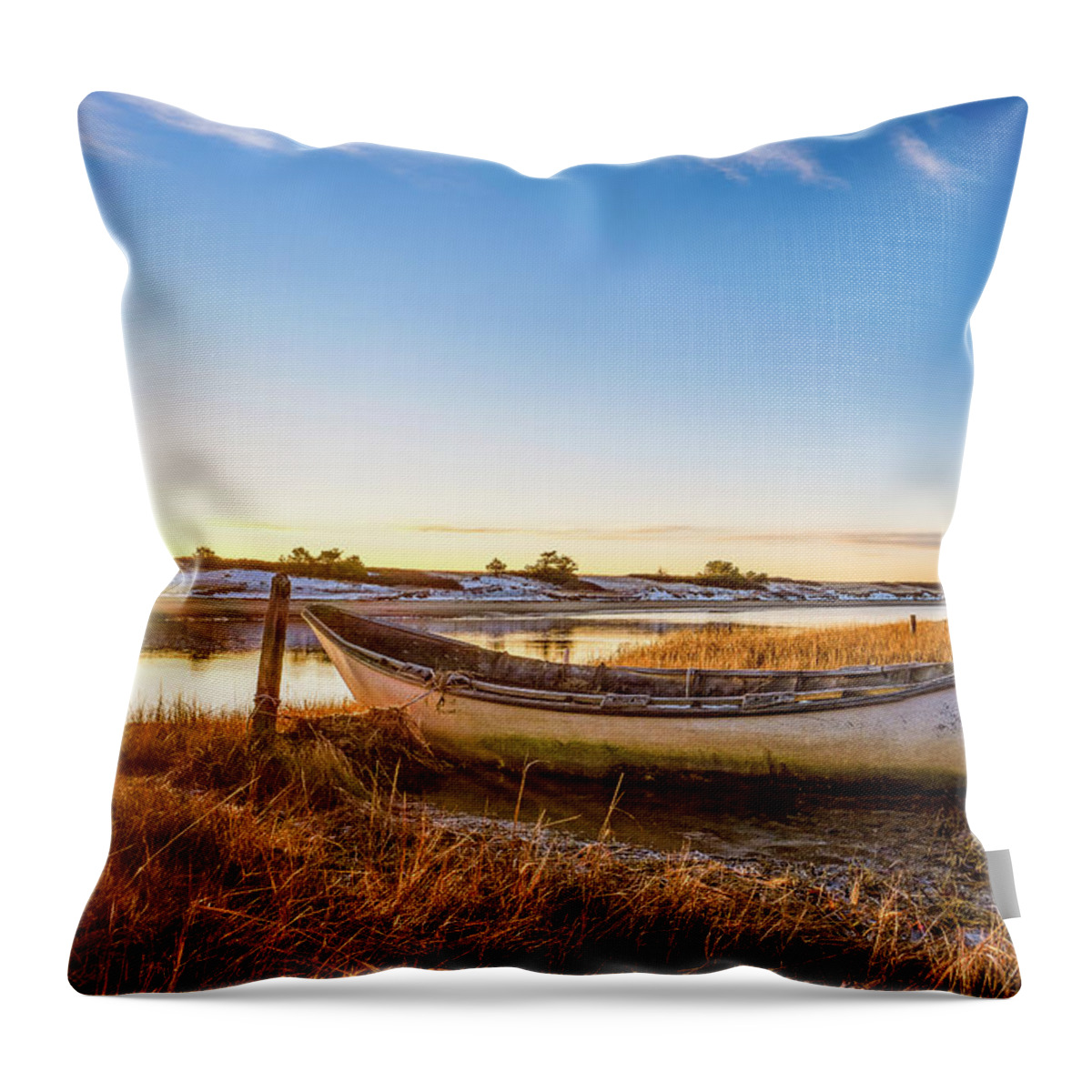 Beach Throw Pillow featuring the photograph Dory, Ogunquit River by Jeff Sinon