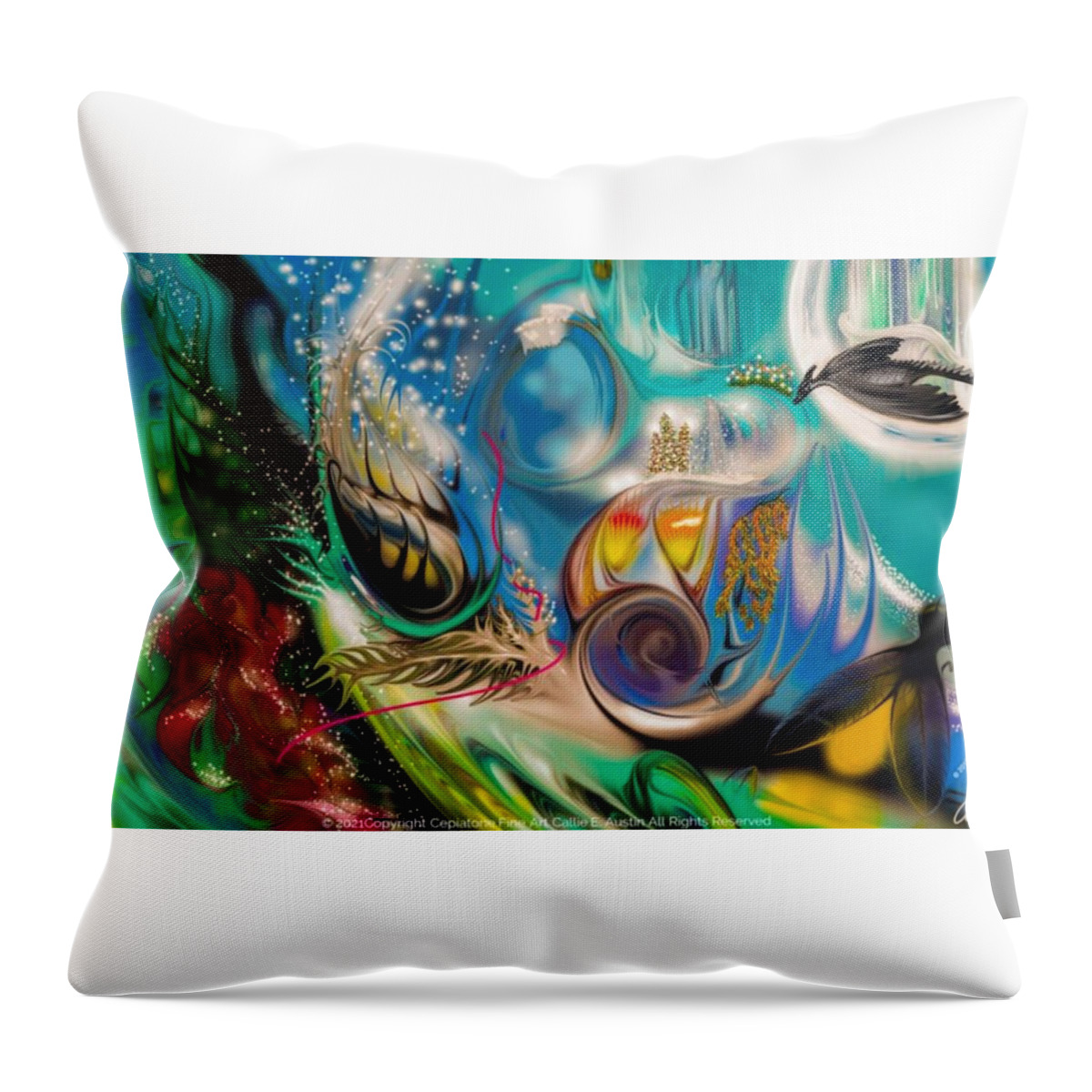 Wall Art Throw Pillow featuring the digital art Dragon day by Cepiatone Fine Art Callie E Austin