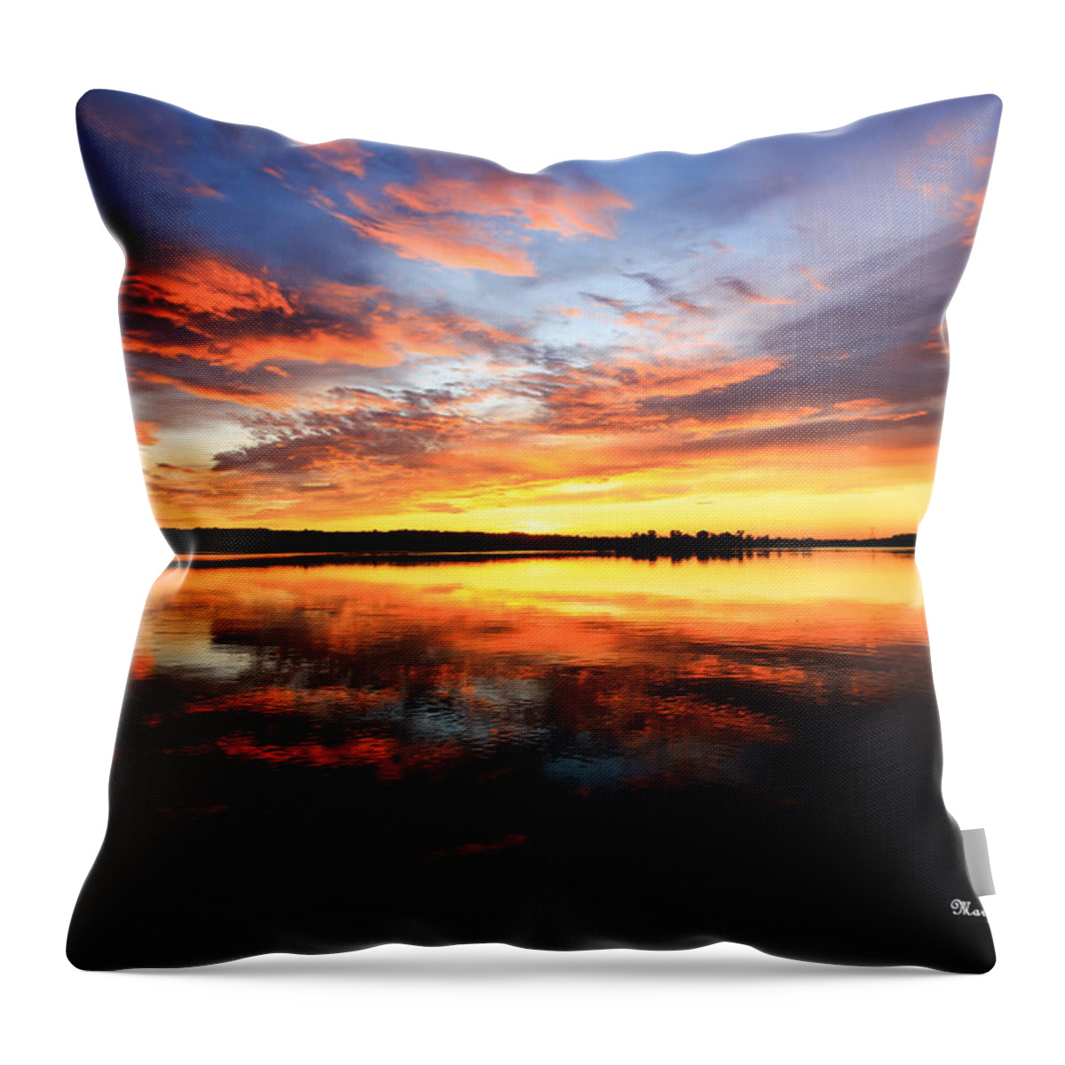 Sunset Throw Pillow featuring the photograph Dramatic Sunset by Mary Walchuck