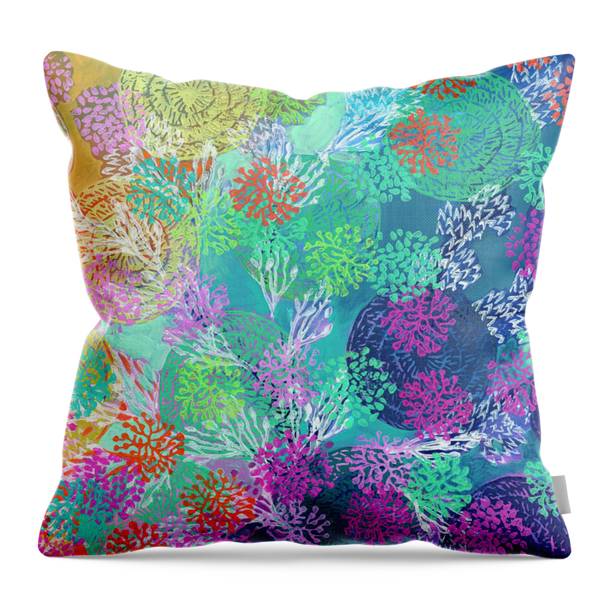 Rainbow Throw Pillow featuring the painting Dreaming of Rainbows by Jennifer Lommers
